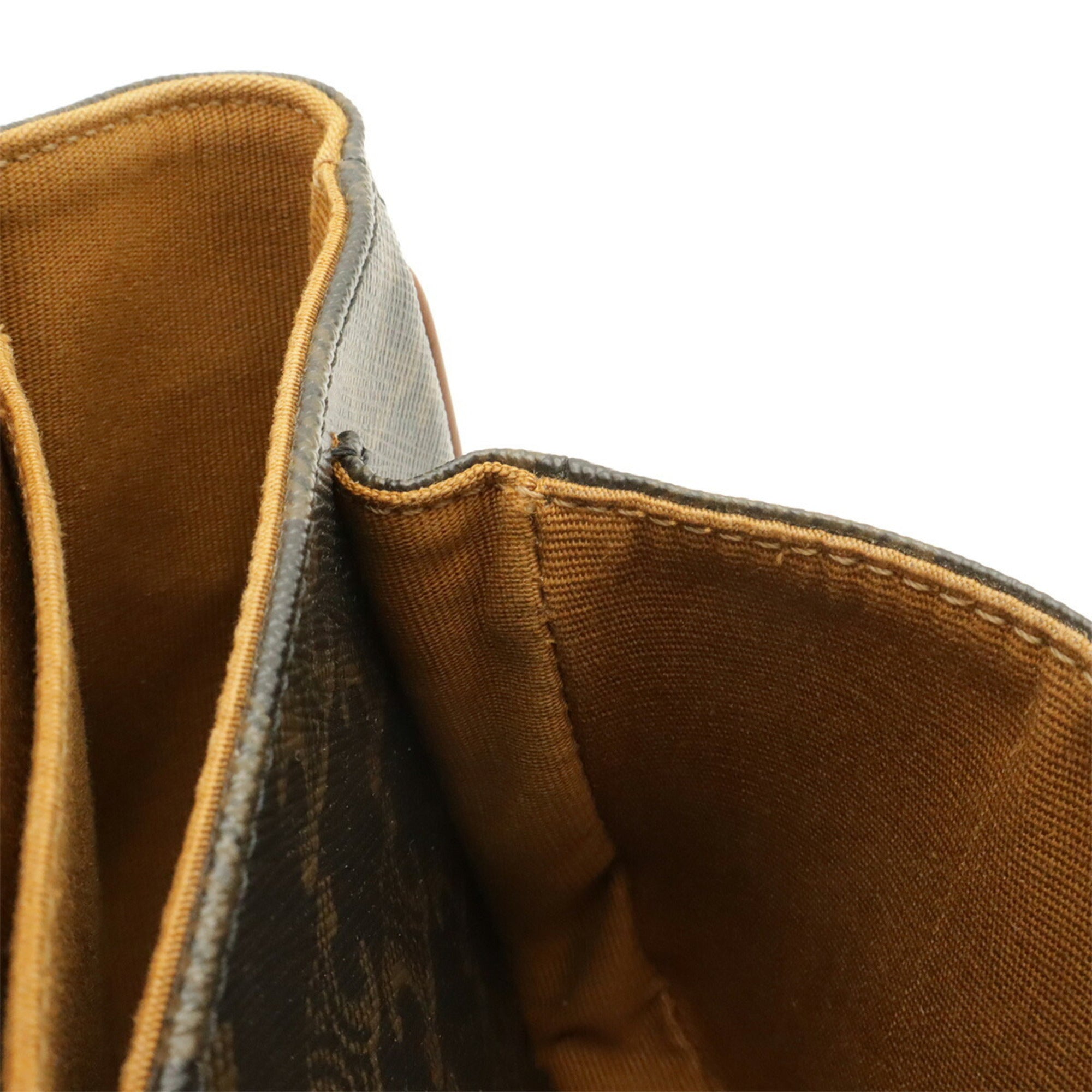Celine Dark Brown Canvas Pochette Shoulder Bag (Pre-Owned)