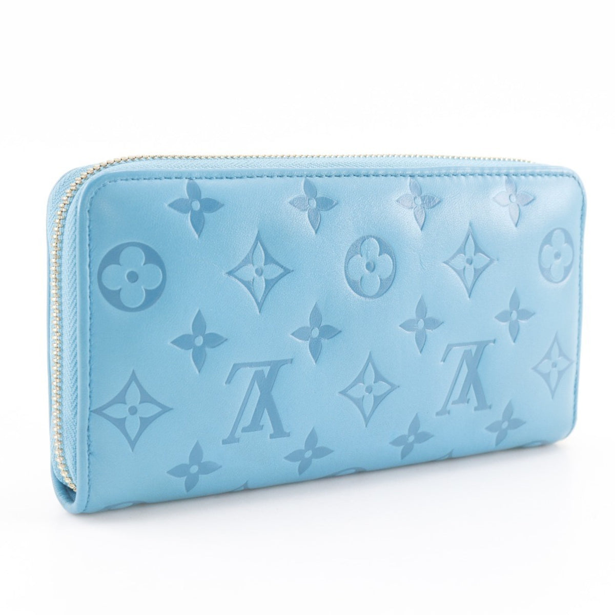 Louis Vuitton Blue Turquoise Leather Long Wallet (Bi-Fold) (Pre-Owned)