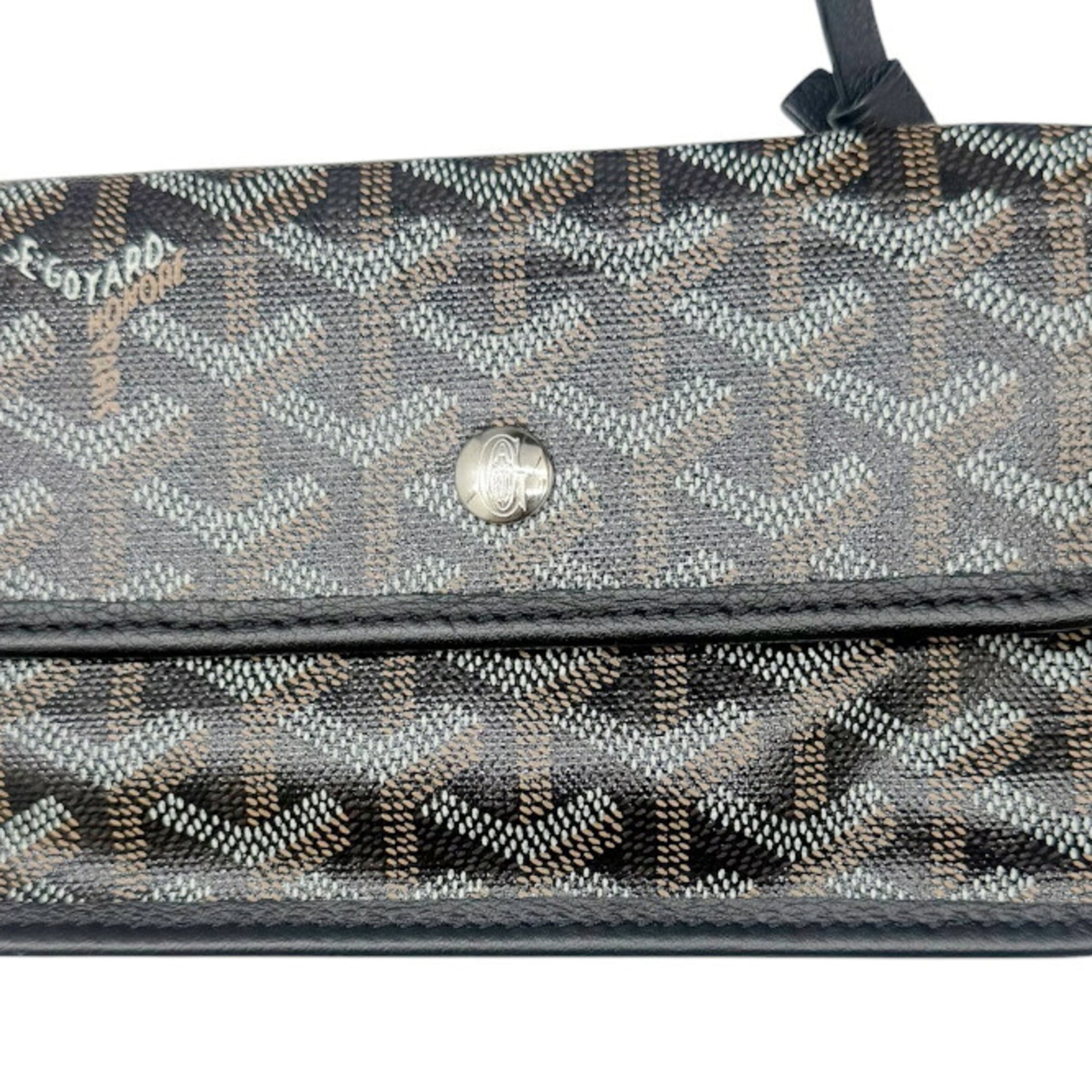 Goyard Saint Louis Black Brown Coated Canvas Leather Pouch Shoulder Bag Tote Bag (Pre-Owned)