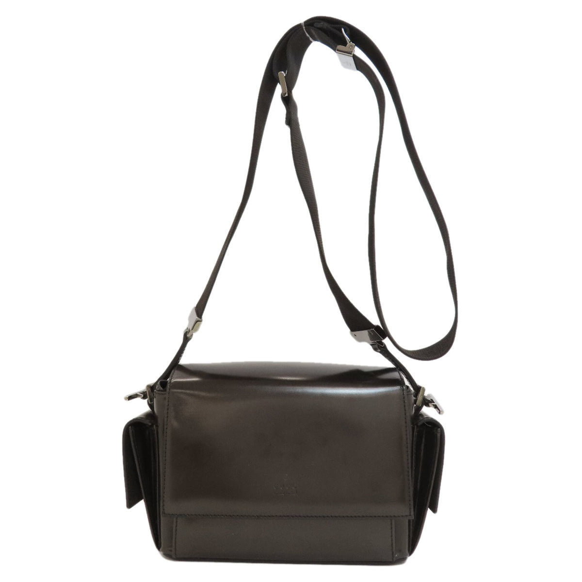 Gucci Black Gray Patent Leather Shoulder Bag (Pre-Owned)