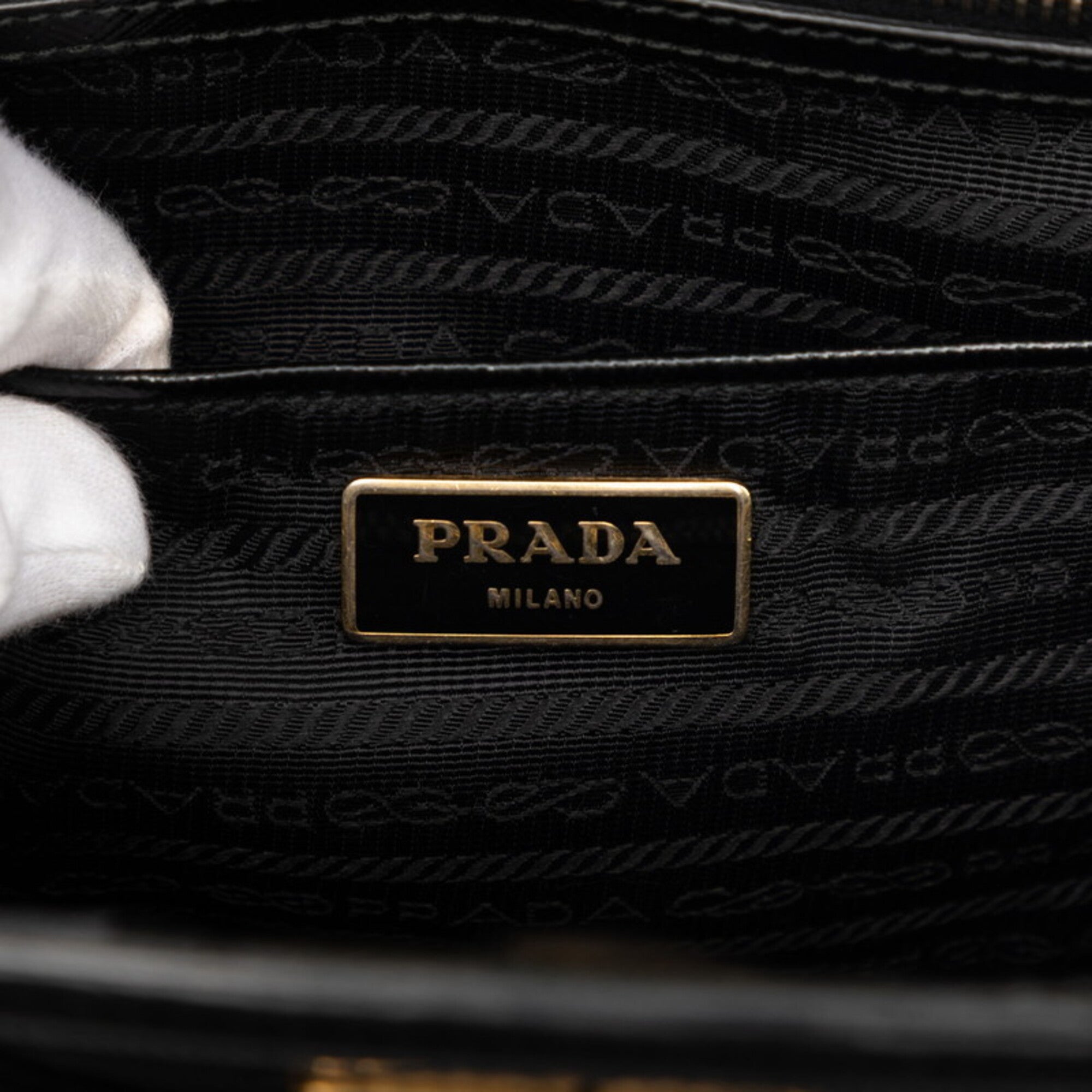 Prada Black Nylon Leather Handbag (Pre-Owned)