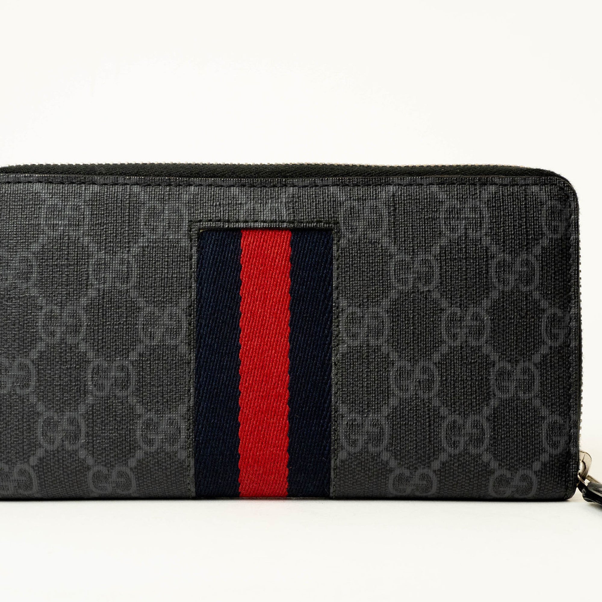 Gucci Black Gg Supreme Leather Long Wallet (Bi-Fold) (Pre-Owned)