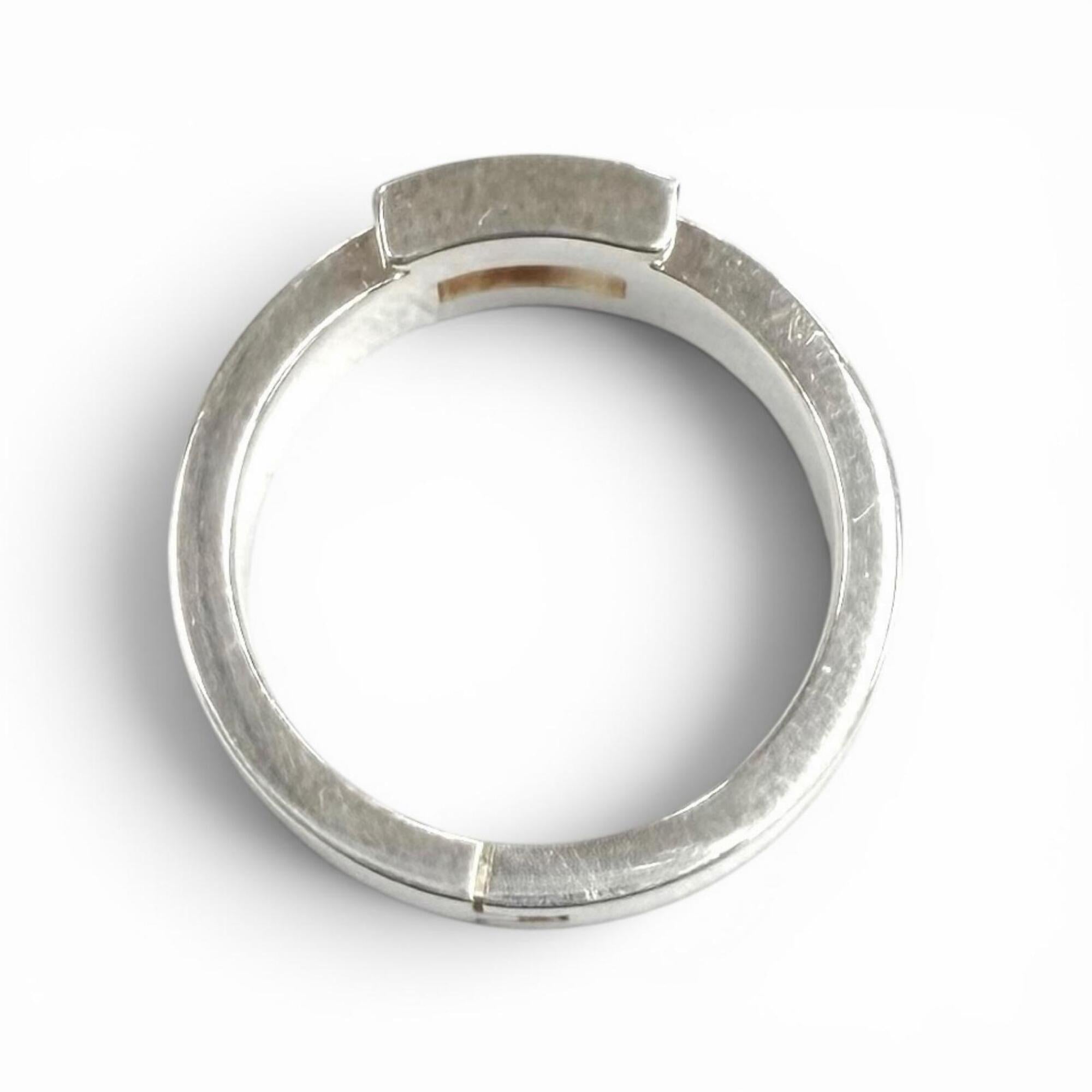 Hermes Silver Silver 925 Band Ring (Pre-Owned)