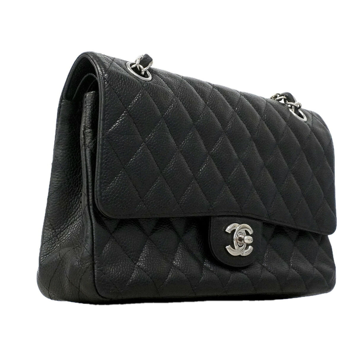 Chanel Black Grained Calfskin Shoulder Bag (Pre-Owned)