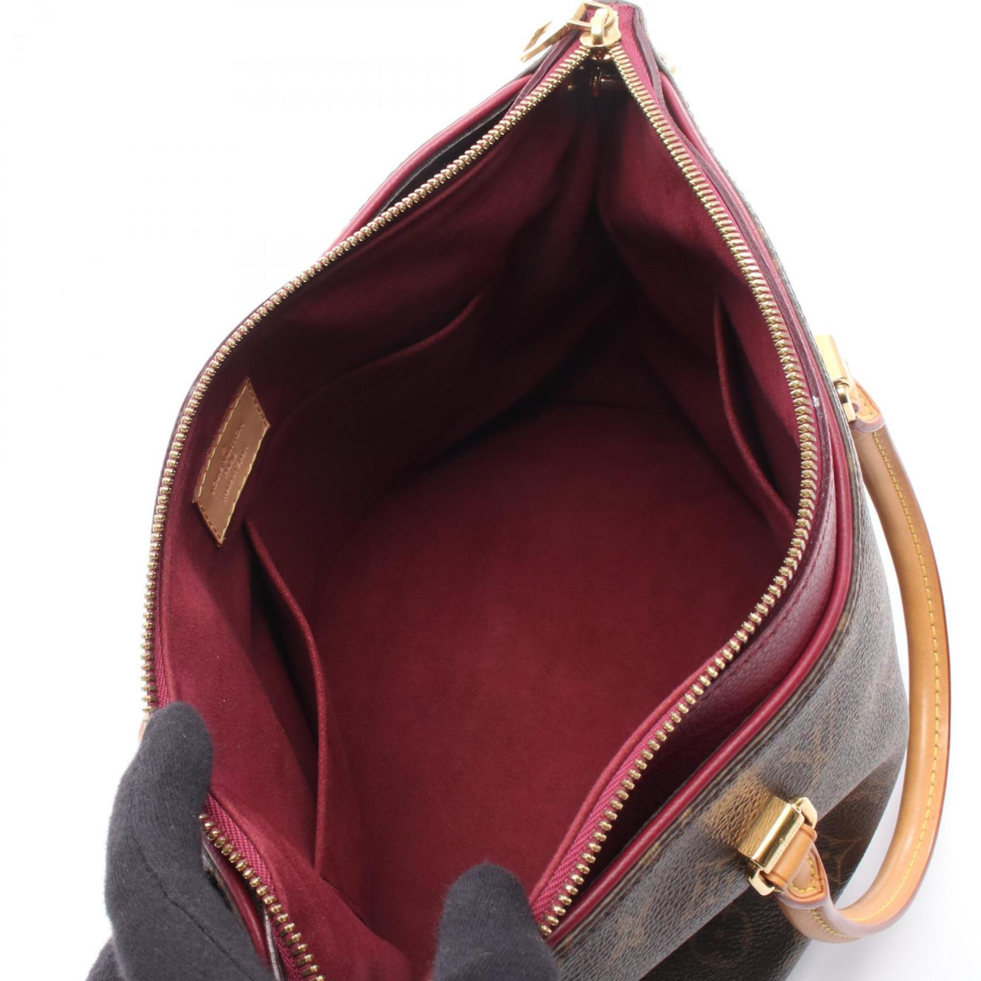 Louis Vuitton Aurore Bordeaux Brown Coated Canvas Leather Handbag (Pre-Owned)