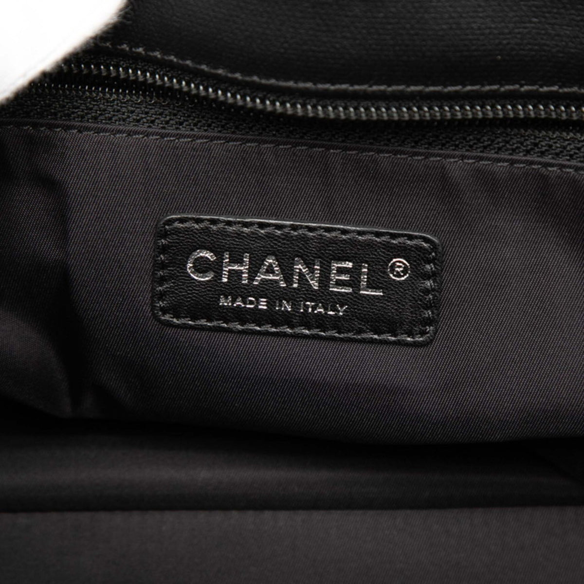 Chanel Black Coated Canvas Leather Tote Bag (Pre-Owned)