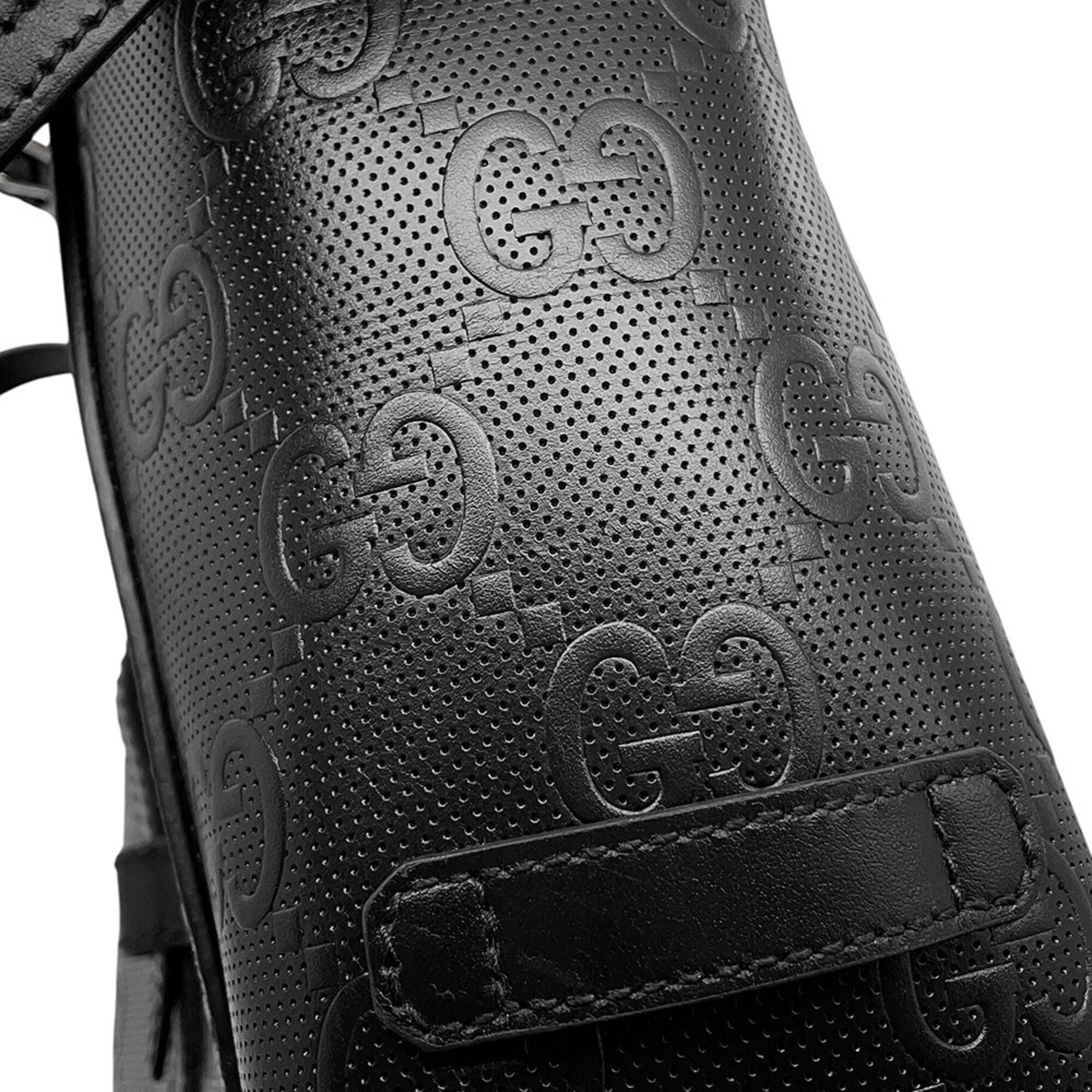 Gucci Black Leather Handbag Tote Bag (Pre-Owned)