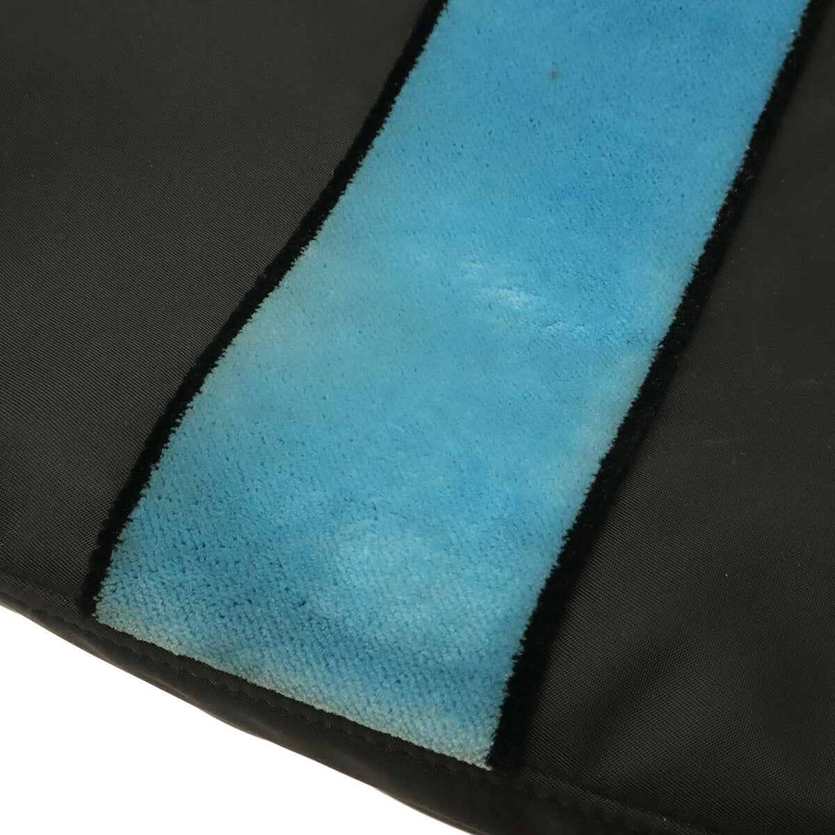 Prada Black Blue Nylon Leather Shoulder Bag Tote Bag (Pre-Owned)