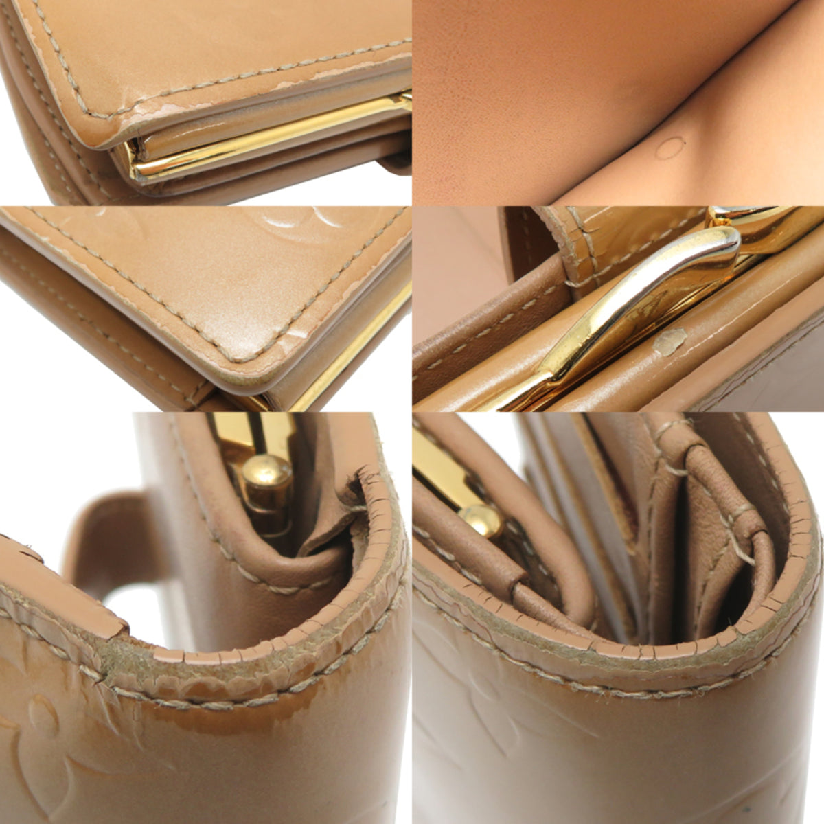 Louis Vuitton Beige Vernis Wallet (Bi-Fold) (Pre-Owned)
