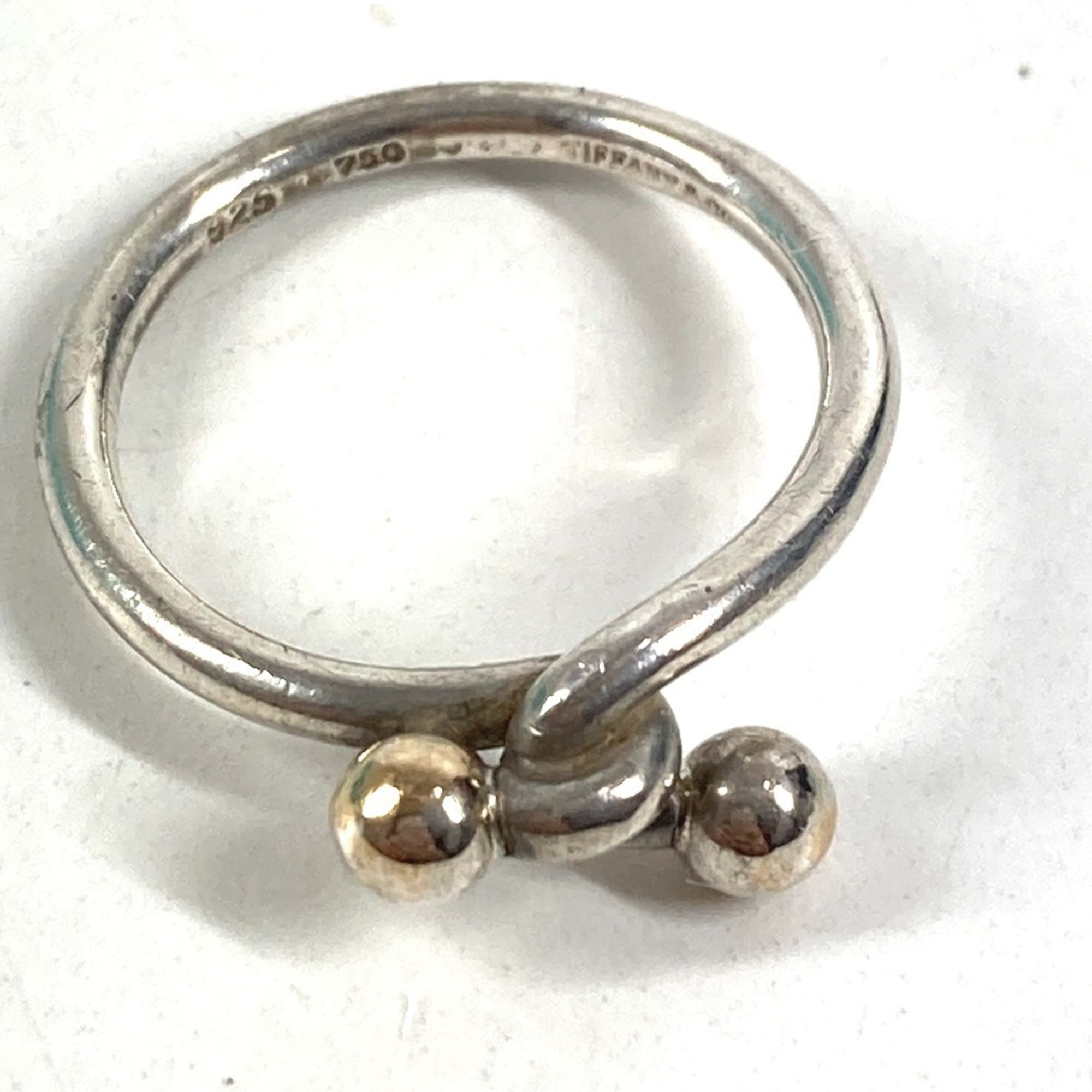 Tiffany Silver Yellow Gold Yellow Gold (18K) Silver 925 Band Ring (Pre-Owned)