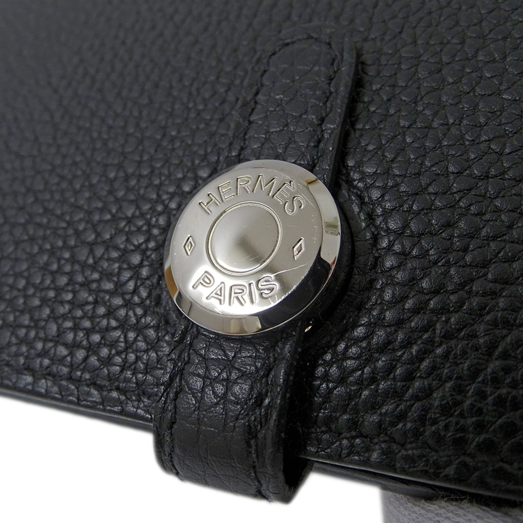 Hermes Black Togo Leather Long Wallet (Bi-Fold) (Pre-Owned)
