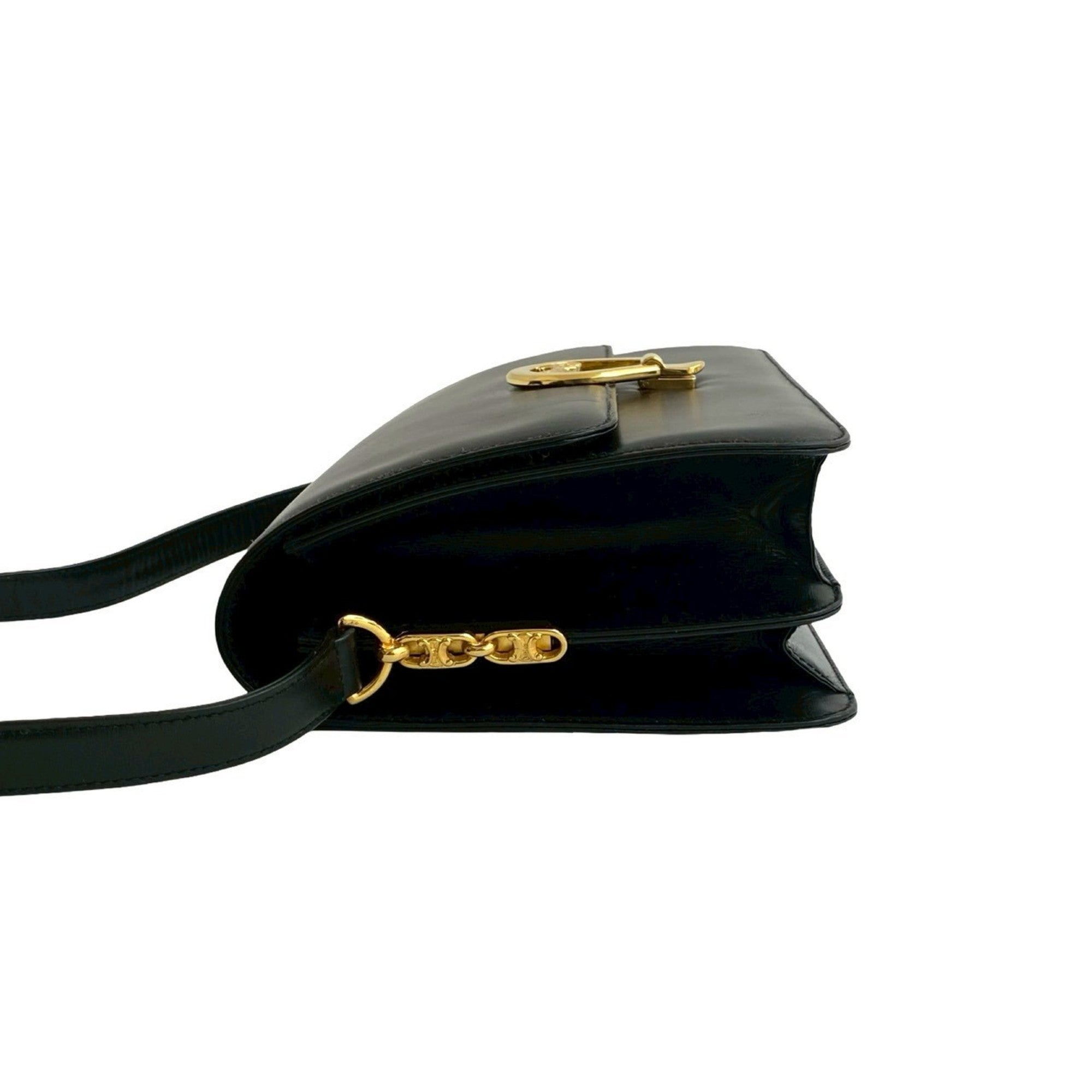 Celine Black Leather Pochette Shoulder Bag (Pre-Owned)
