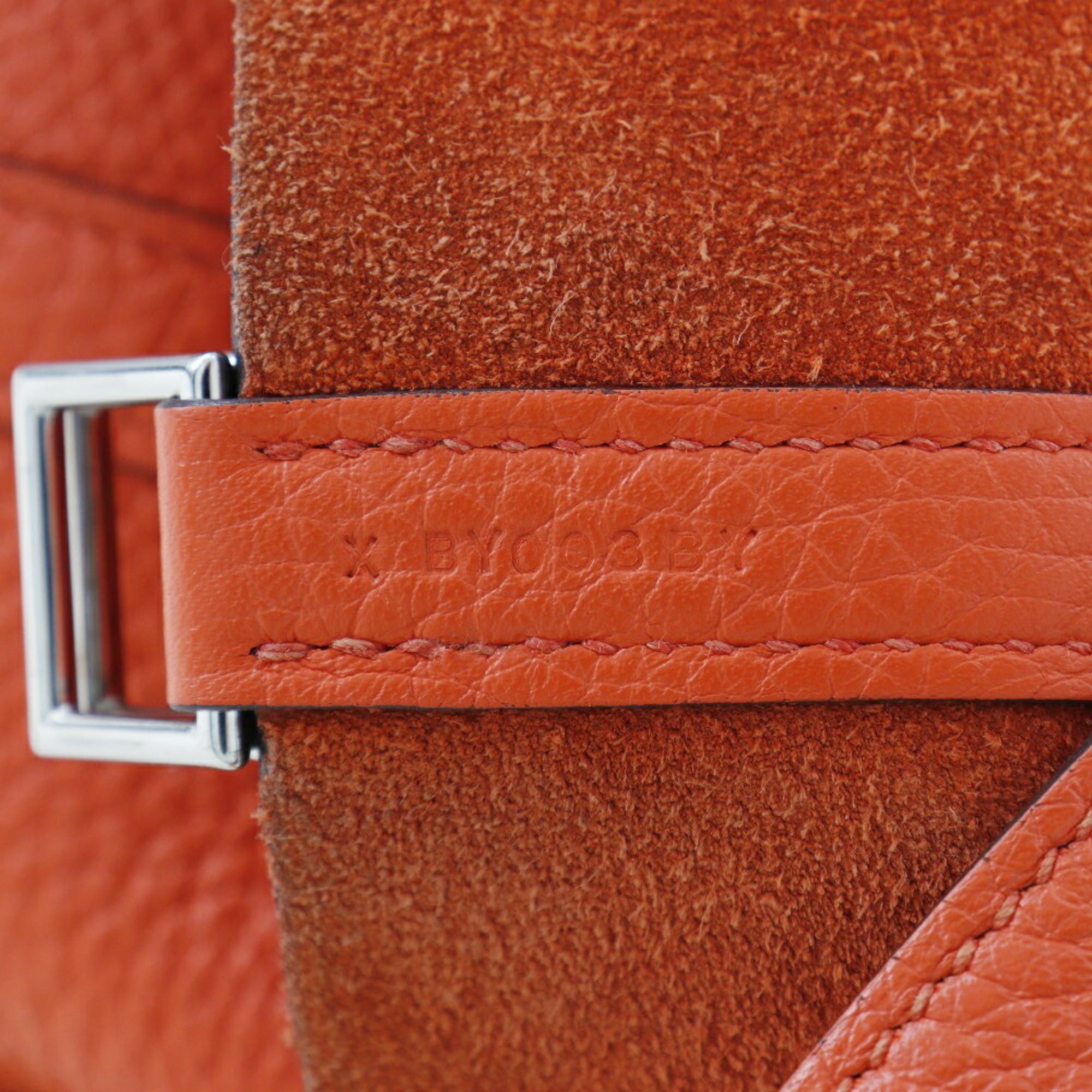 Hermes Orange Taurillon Clemence Leather Handbag (Pre-Owned)