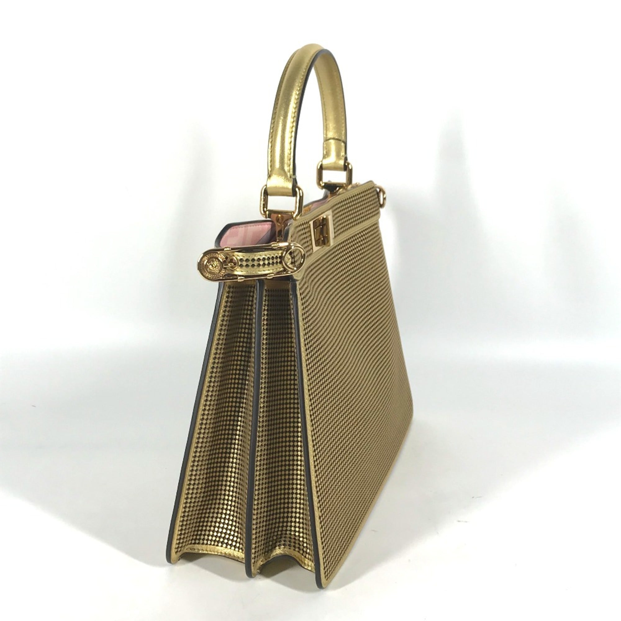 Fendi Gold Leather Handbag (Pre-Owned)