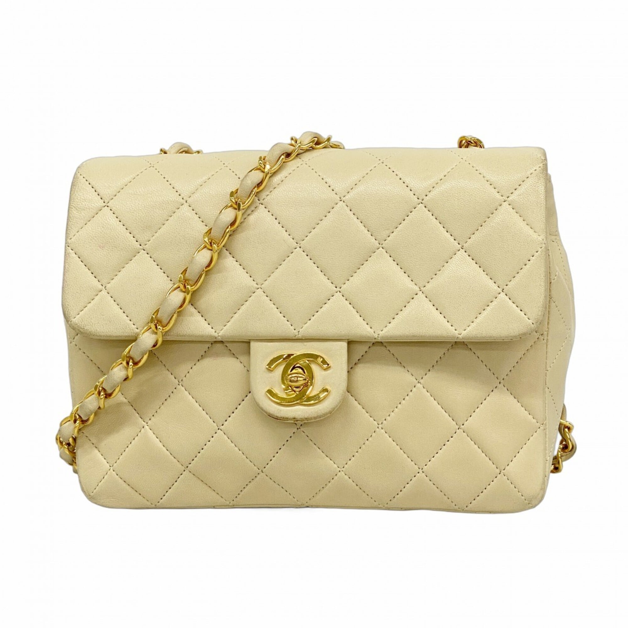 Chanel Beige Leather Shoulder Bag (Pre-Owned)