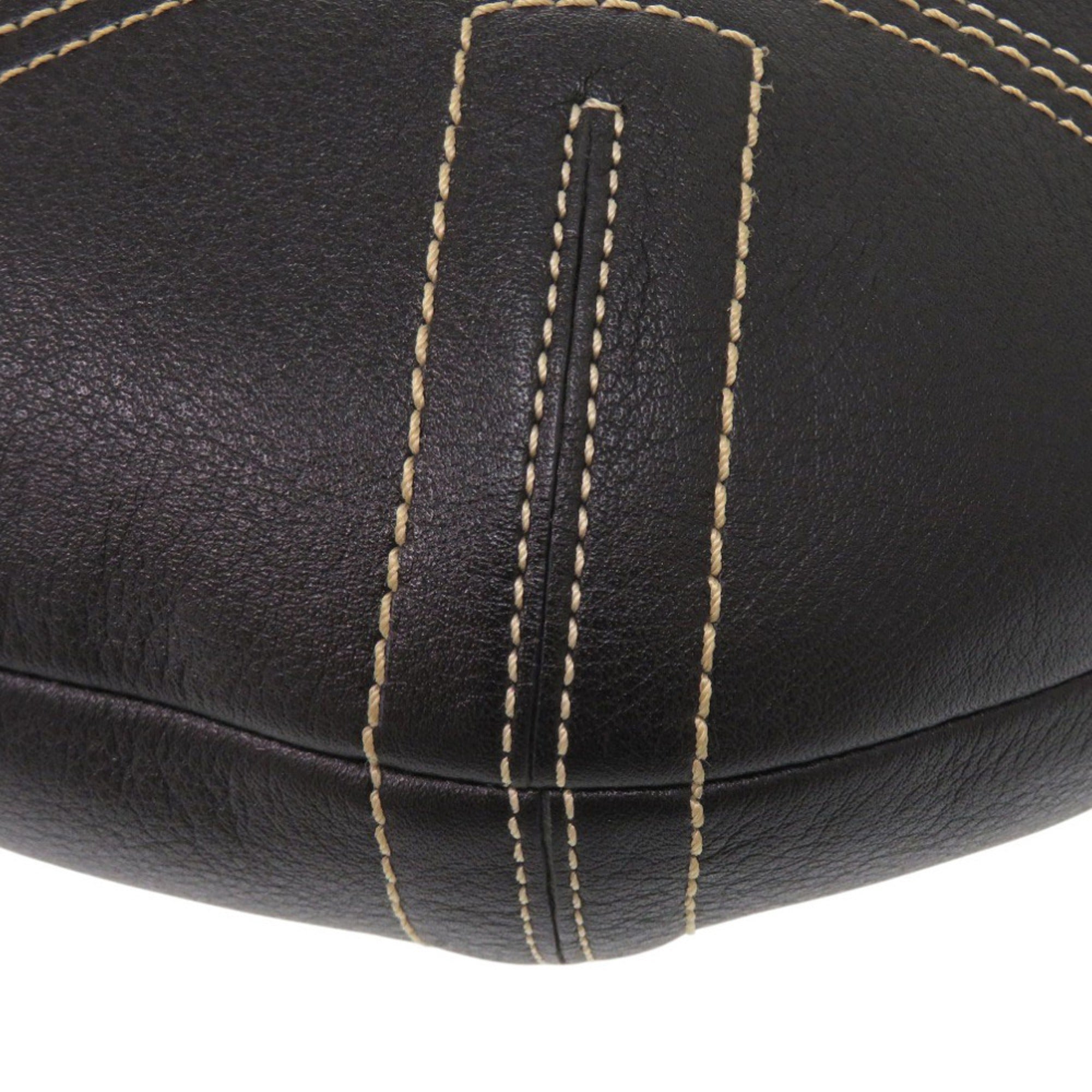 Coach Black Leather Shoulder Bag (Pre-Owned)