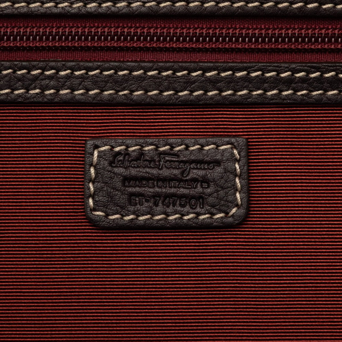 Salvatore Ferragamo Brown Leather Boston Bag (Pre-Owned)