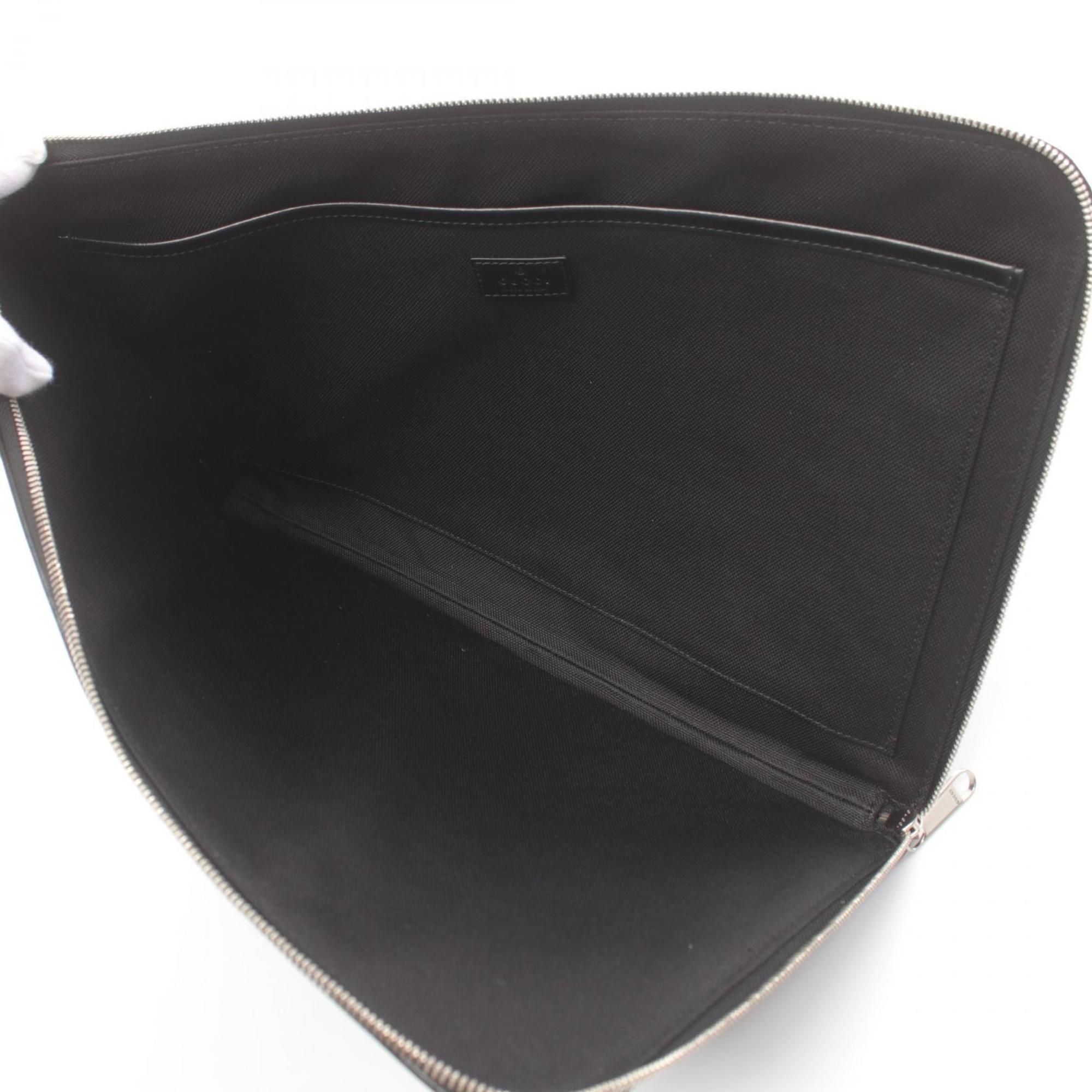 Gucci Black Pvc Leather Clutch Bag Document Case