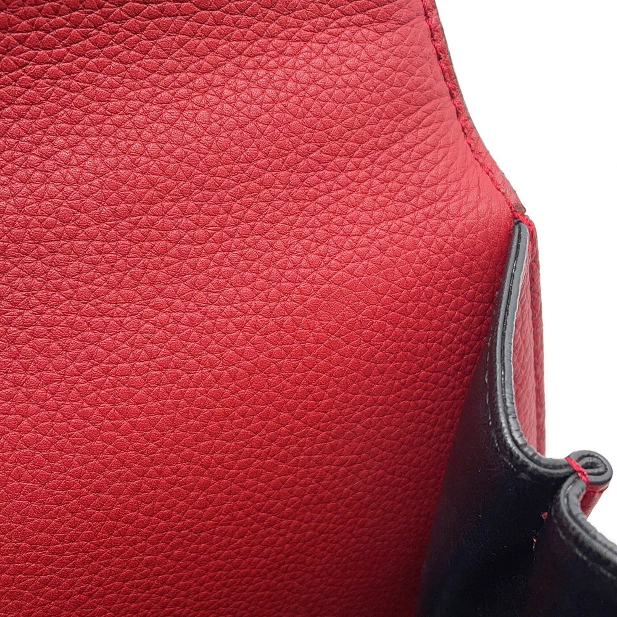 Loewe Red Color Leather Handbag Shoulder Bag (Pre-Owned)