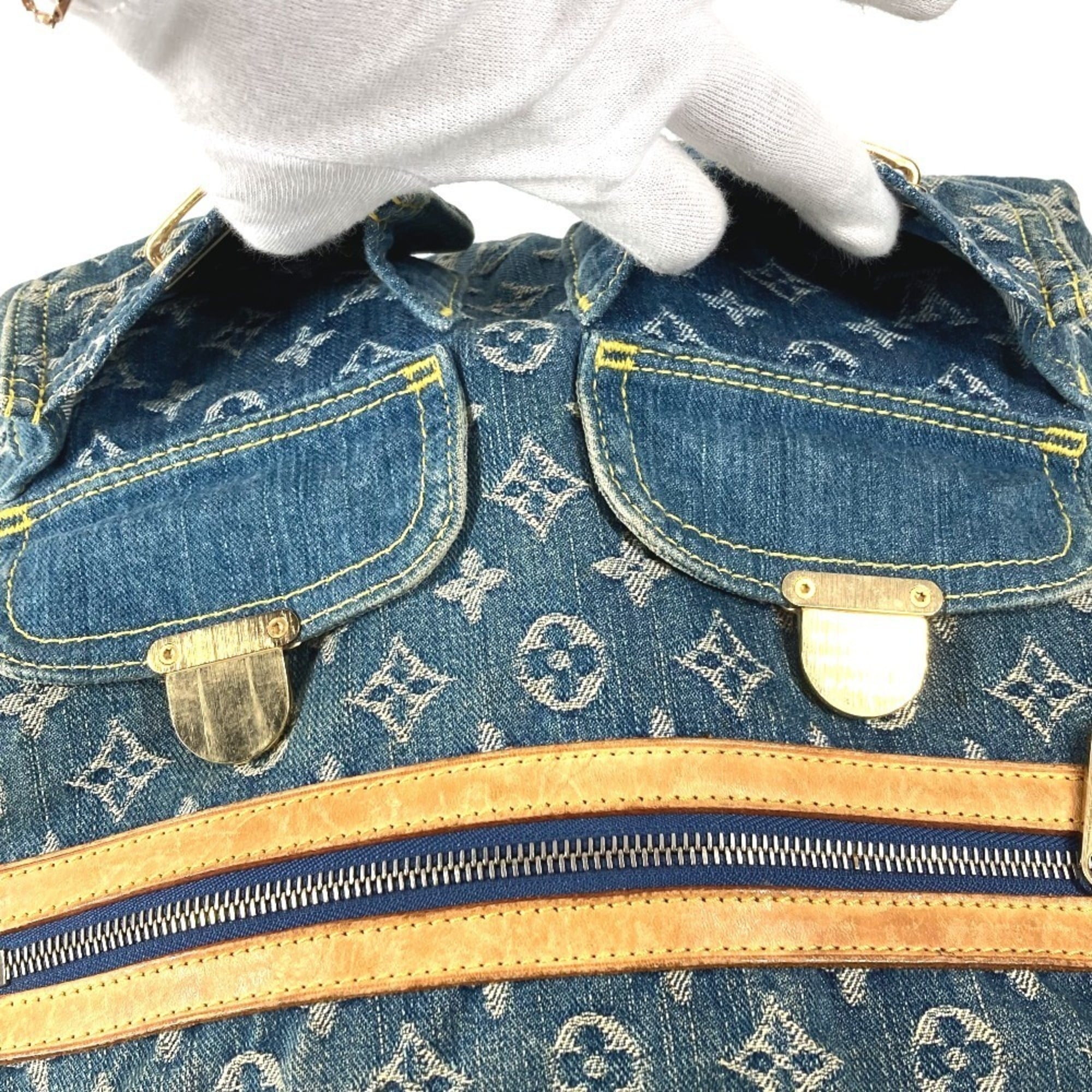 Louis Vuitton Monogram Denim Blue Monogram Denim Shoulder Bag (Pre-Owned)