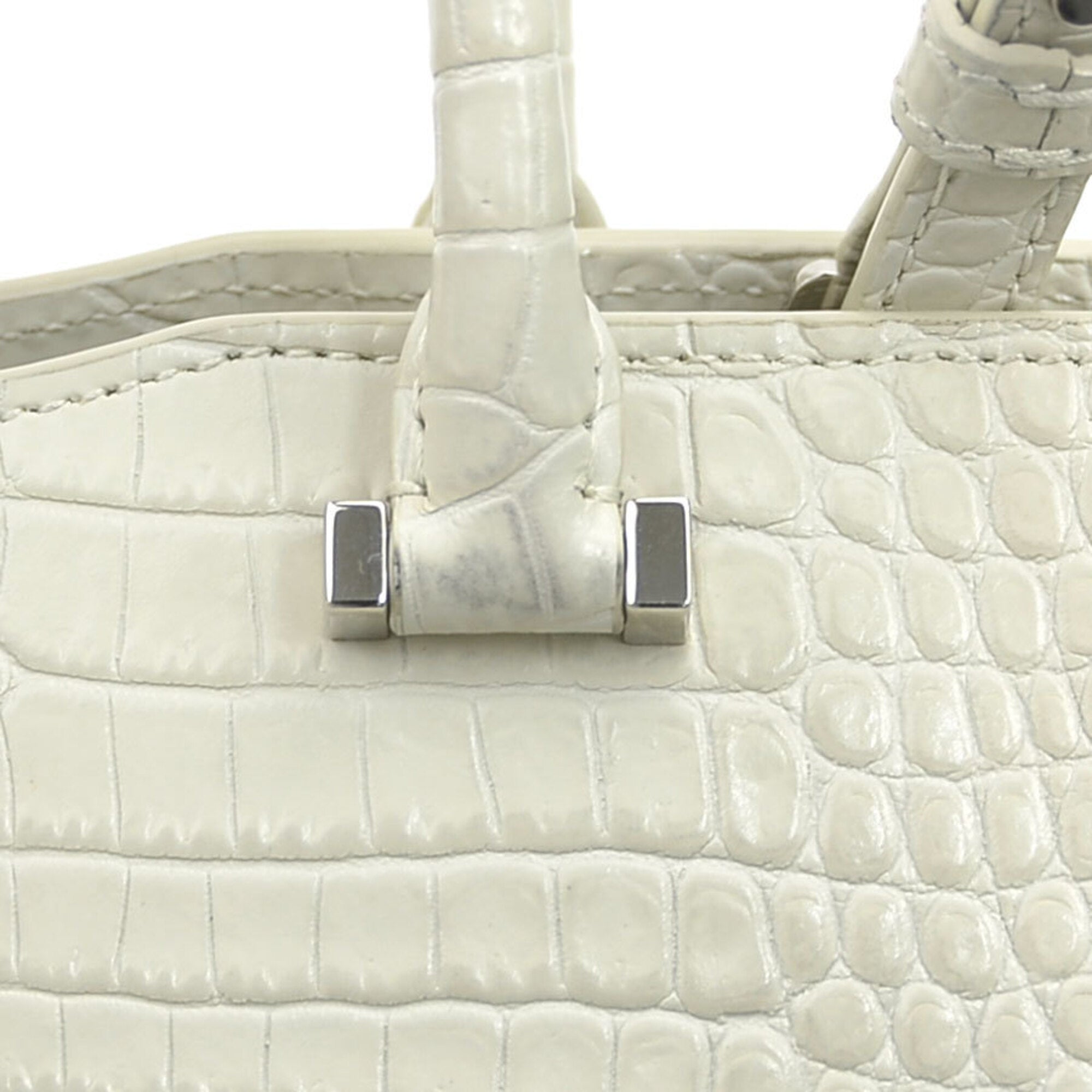 Saint Laurent Ivory Leather Handbag Pouch Shoulder Bag (Pre-Owned)