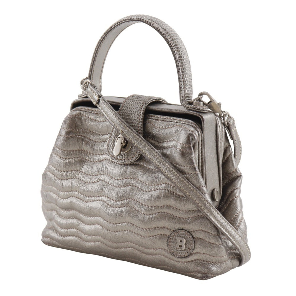 Bally Bronze Leather Handbag (Pre-Owned)