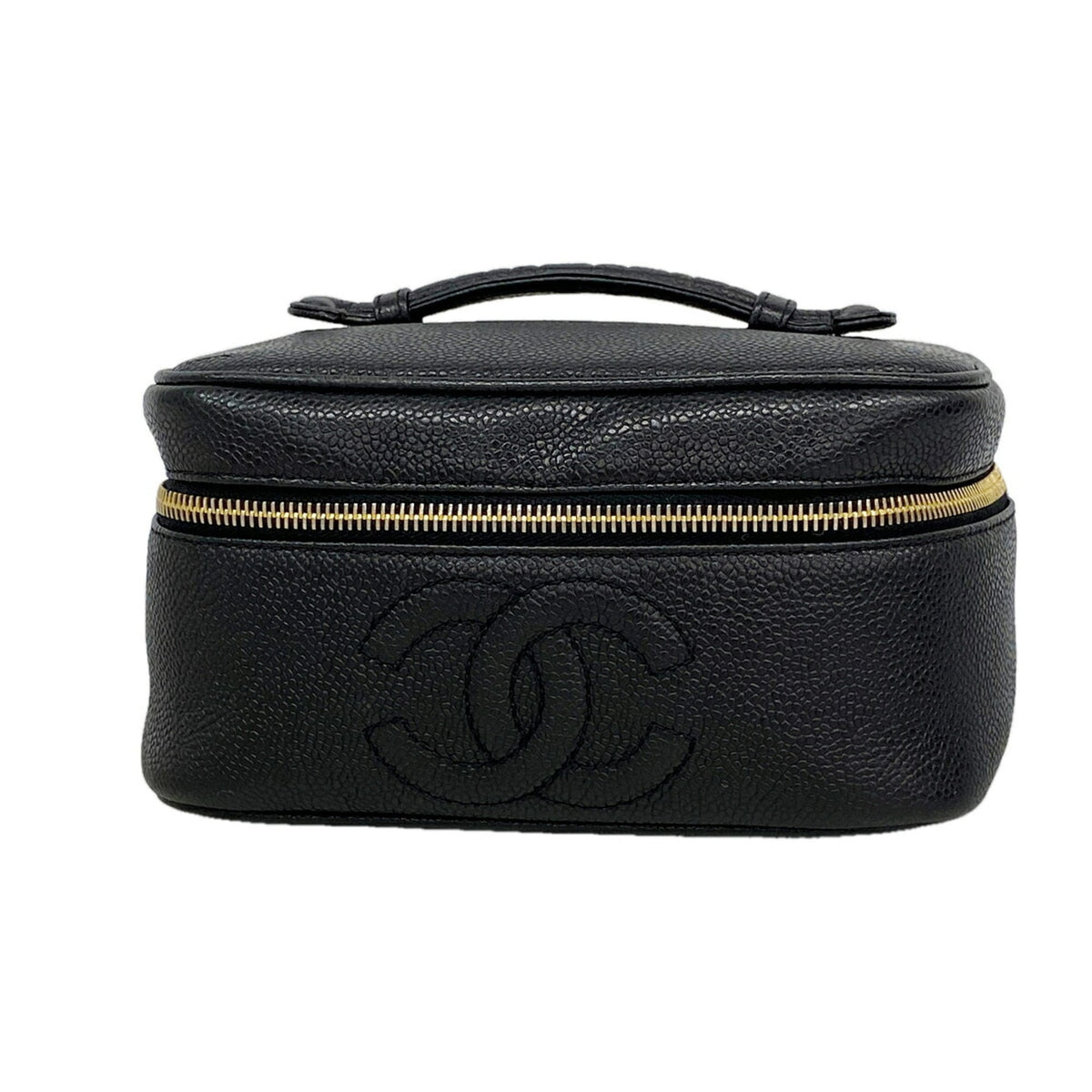 Chanel Black Grained Calfskin Vanity Bag (Pre-Owned)