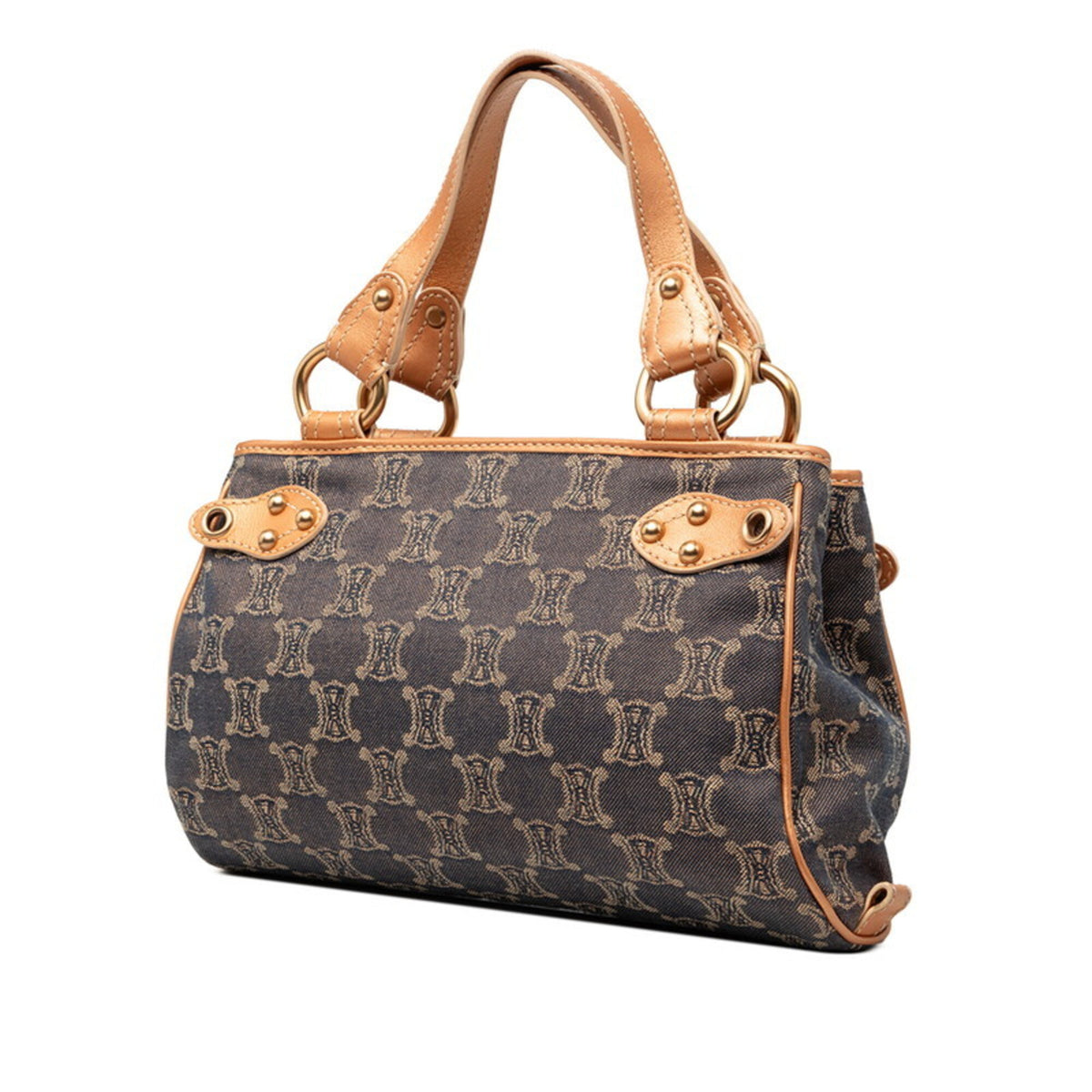 Celine Navy Orange Denim Leather Handbag (Pre-Owned)