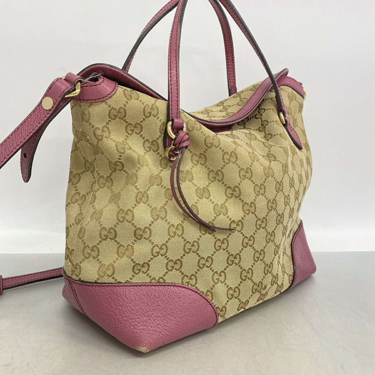 Gucci Brown Purple Canvas Handbag (Pre-Owned)