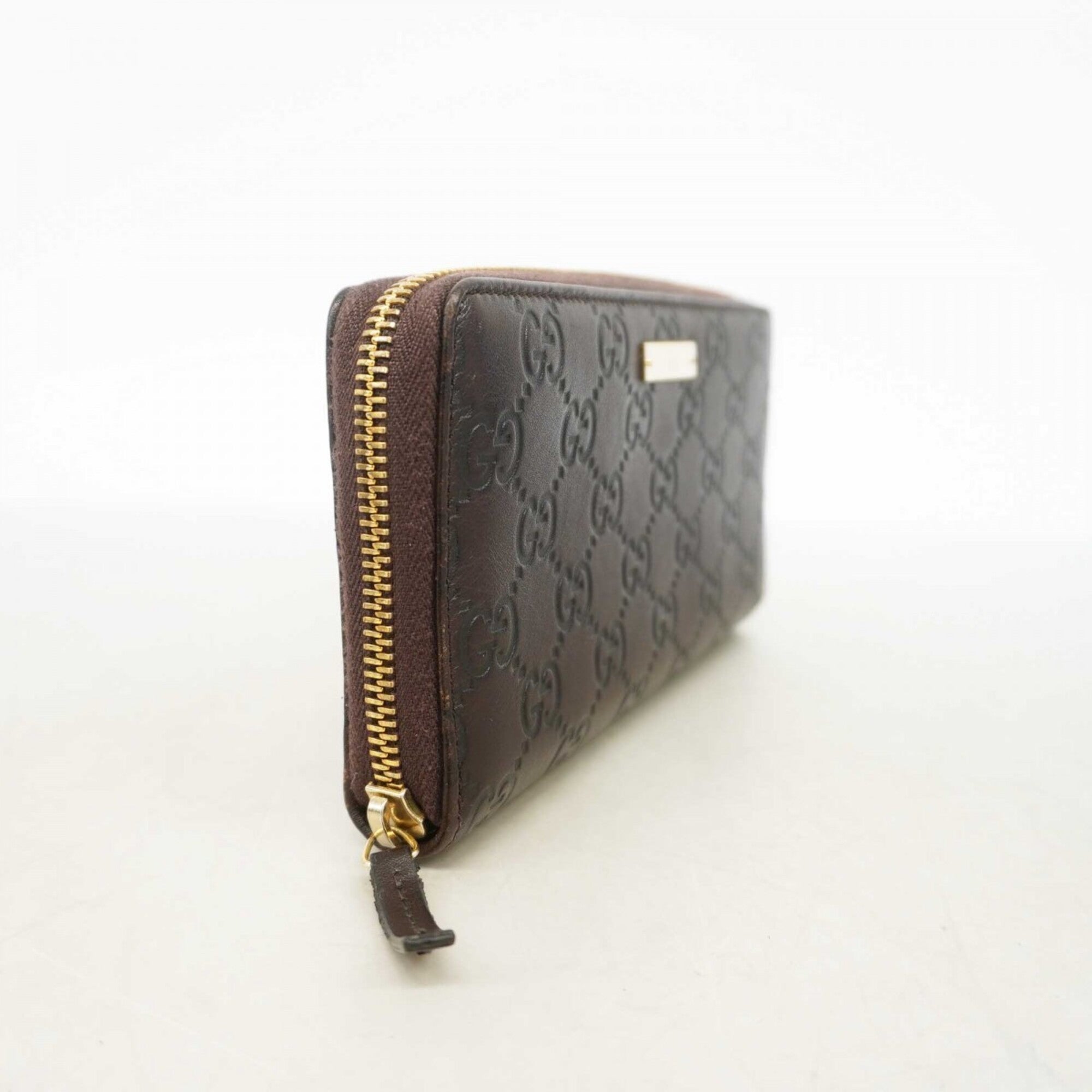 Gucci Brown Leather Long Wallet (Bi-Fold) (Pre-Owned)