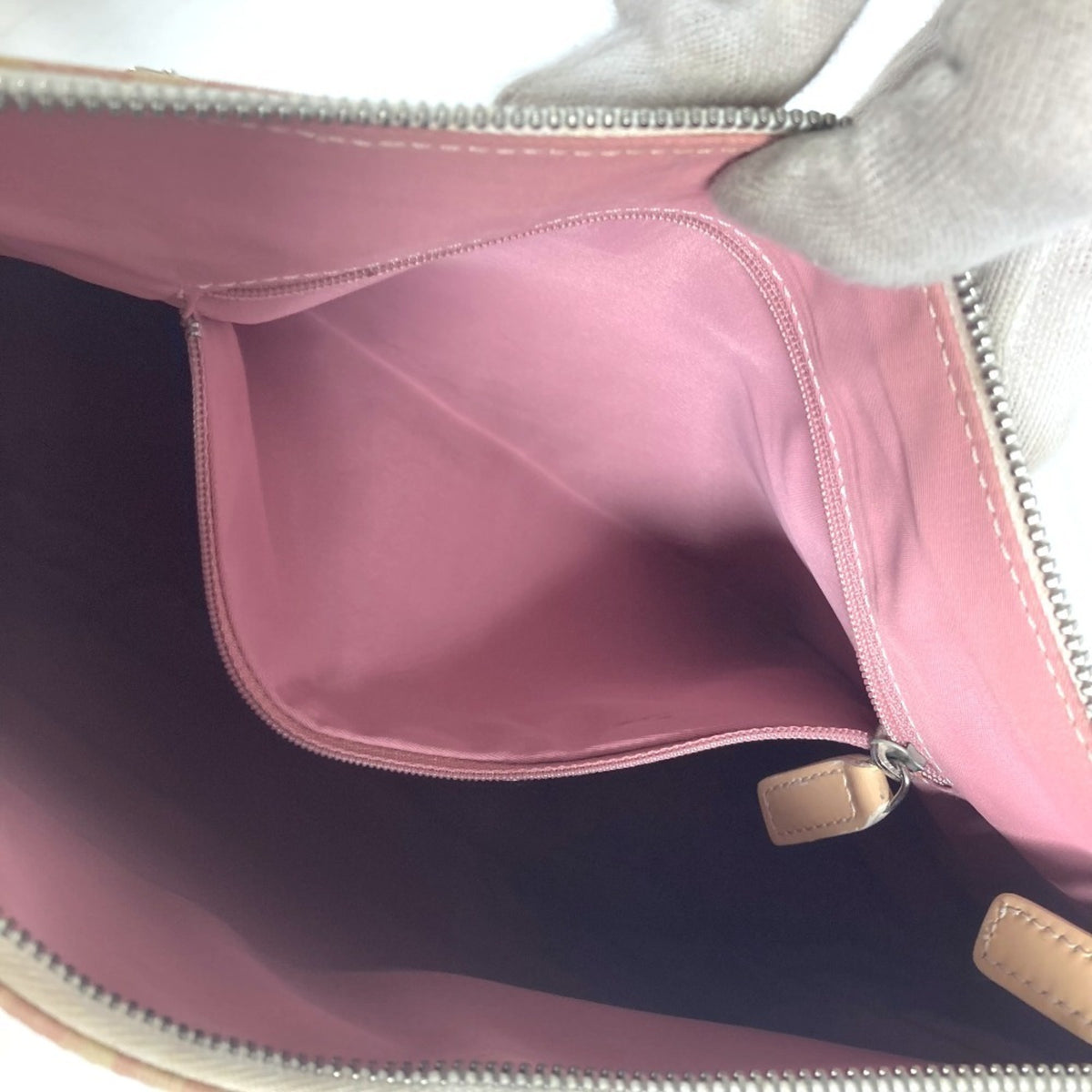 Christian Dior Trotter Pink White Pvc Leather Shoulder Bag (Pre-Owned)