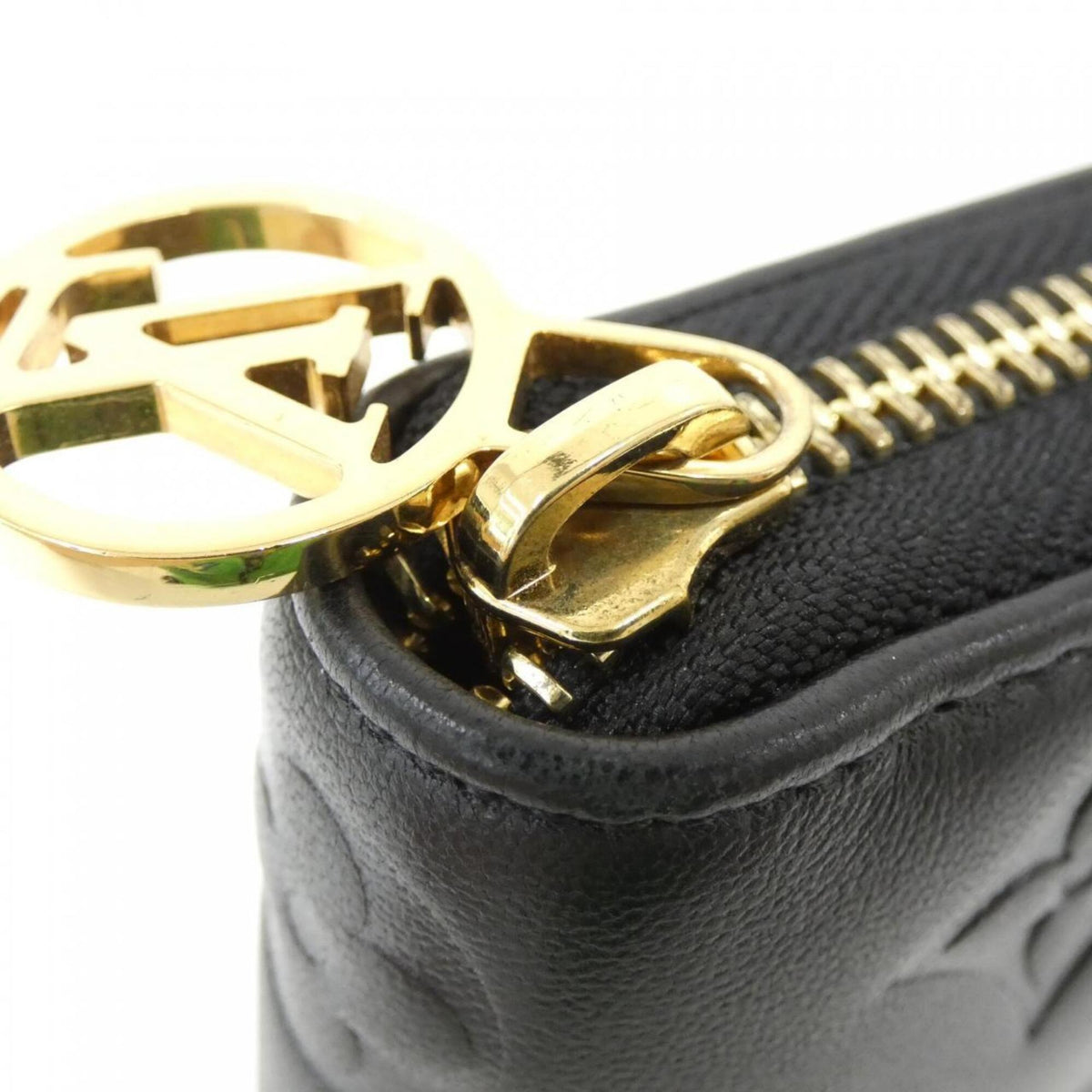 Louis Vuitton Black Leather Long Wallet (Bi-Fold) (Pre-Owned)