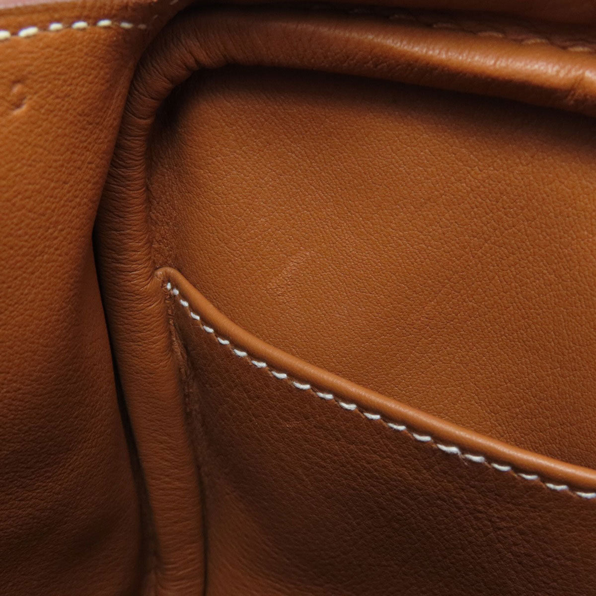 Hermes Gold Taurillon Clemence Leather Handbag (Pre-Owned)