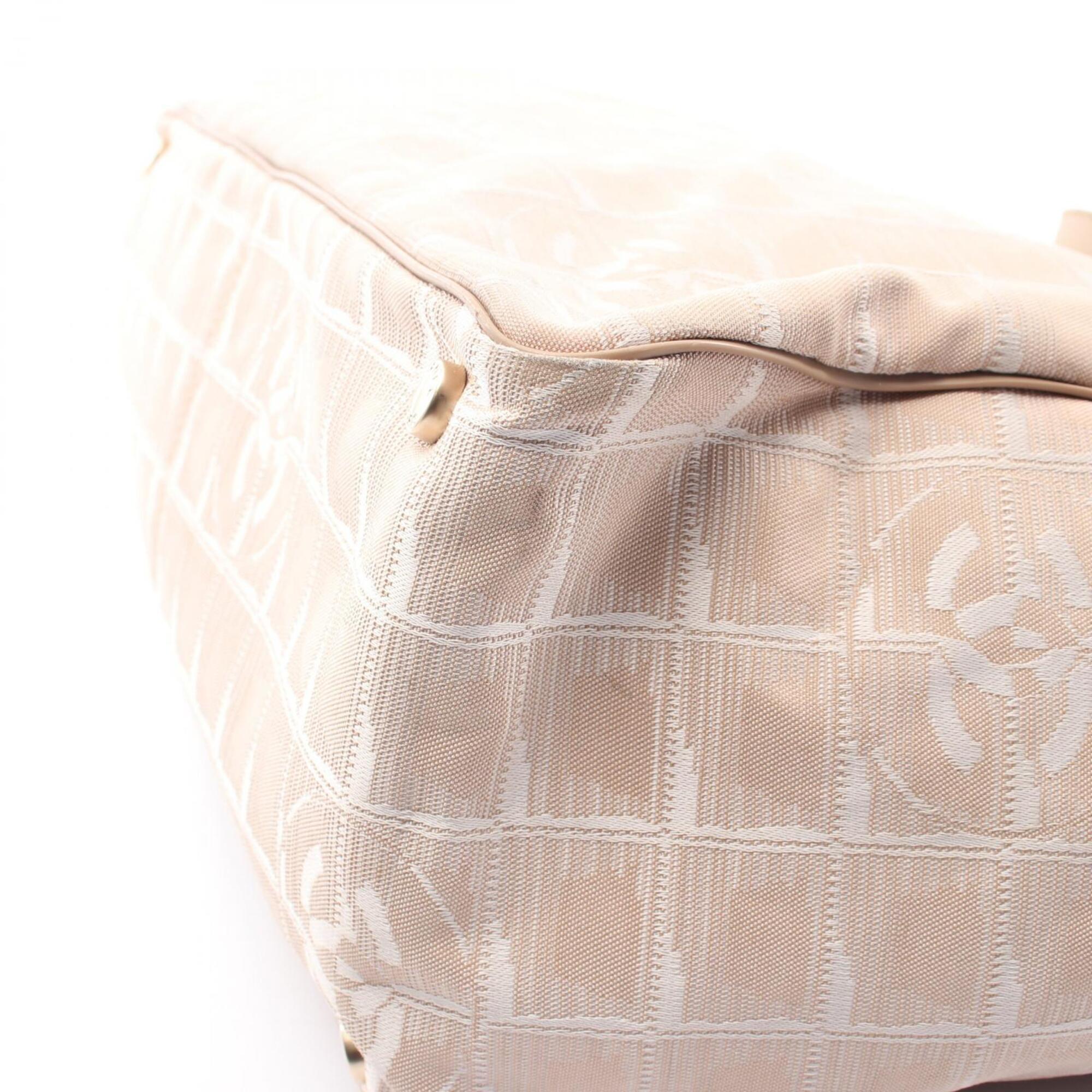 Chanel Pink Leather Nylon Canvas Handbag Tote Bag (Pre-Owned)