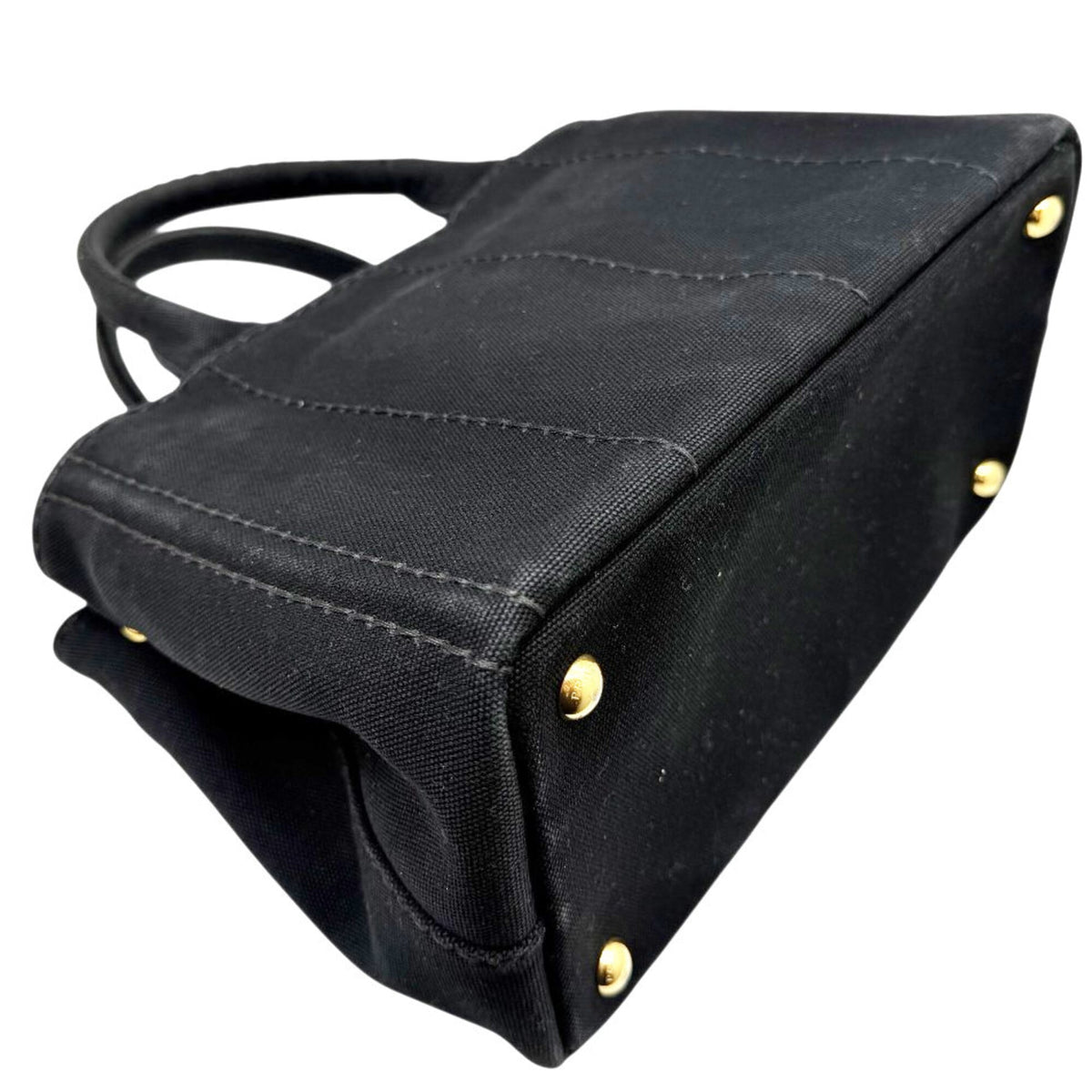 Prada Black Canvas Handbag Shoulder Bag (Pre-Owned)