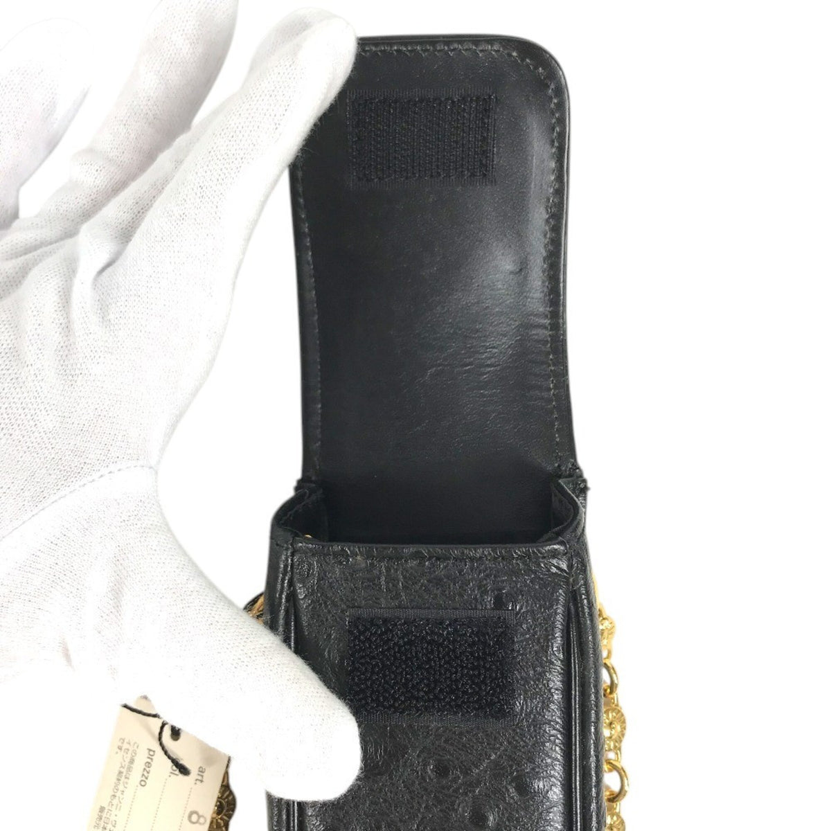 Versace Black Leather Handbag Pouch (Pre-Owned)
