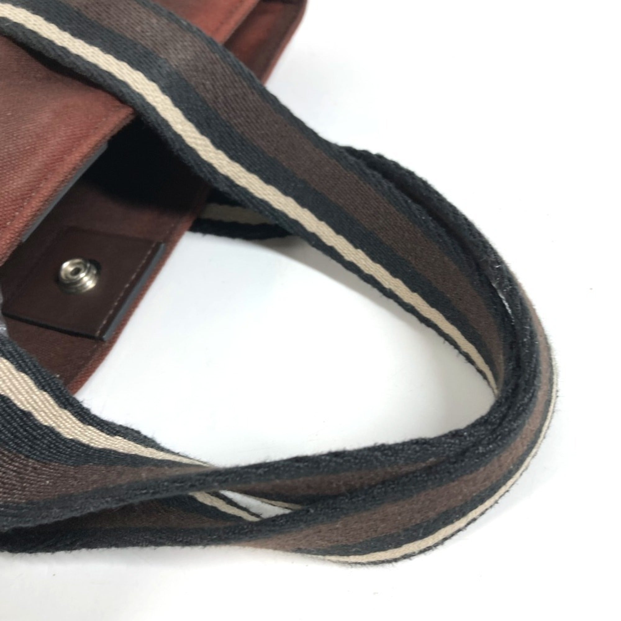 Hermes Brown Cotton Handbag Tote Bag (Pre-Owned)