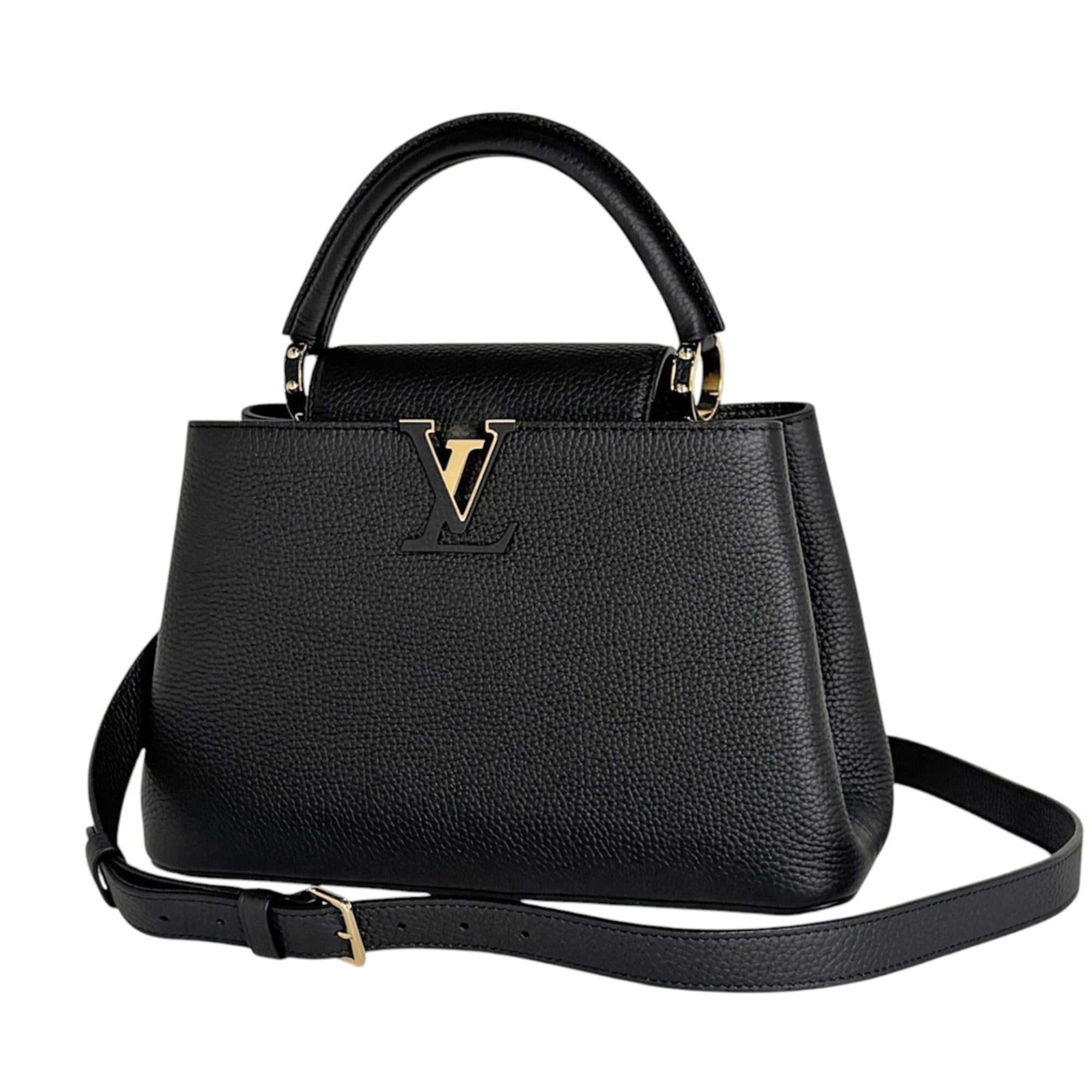 Louis Vuitton Black Noir Leather Handbag Shoulder Bag (Pre-Owned)