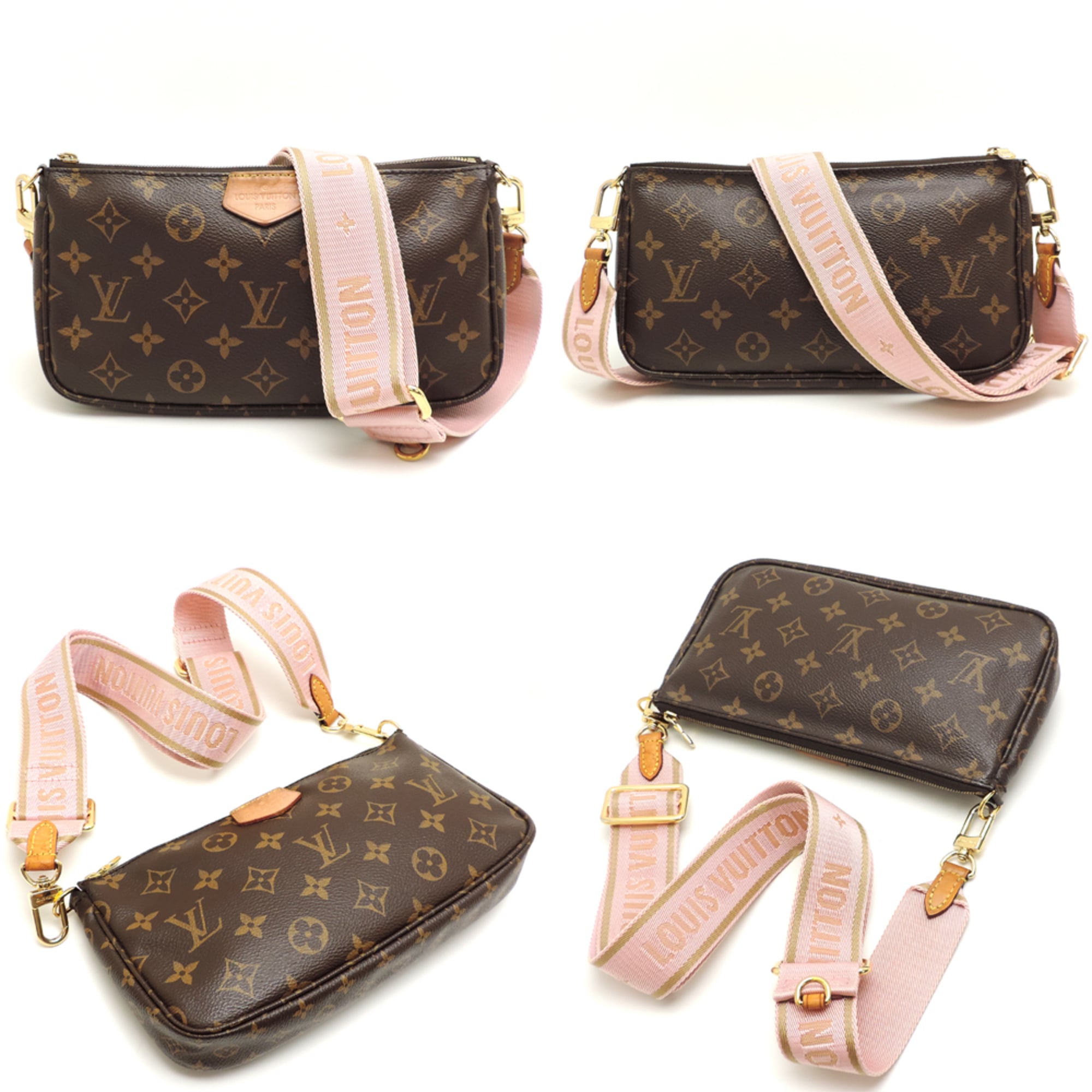 Louis Vuitton Brown Rose Clair Monogram Pochette Pouch (Pre-Owned)