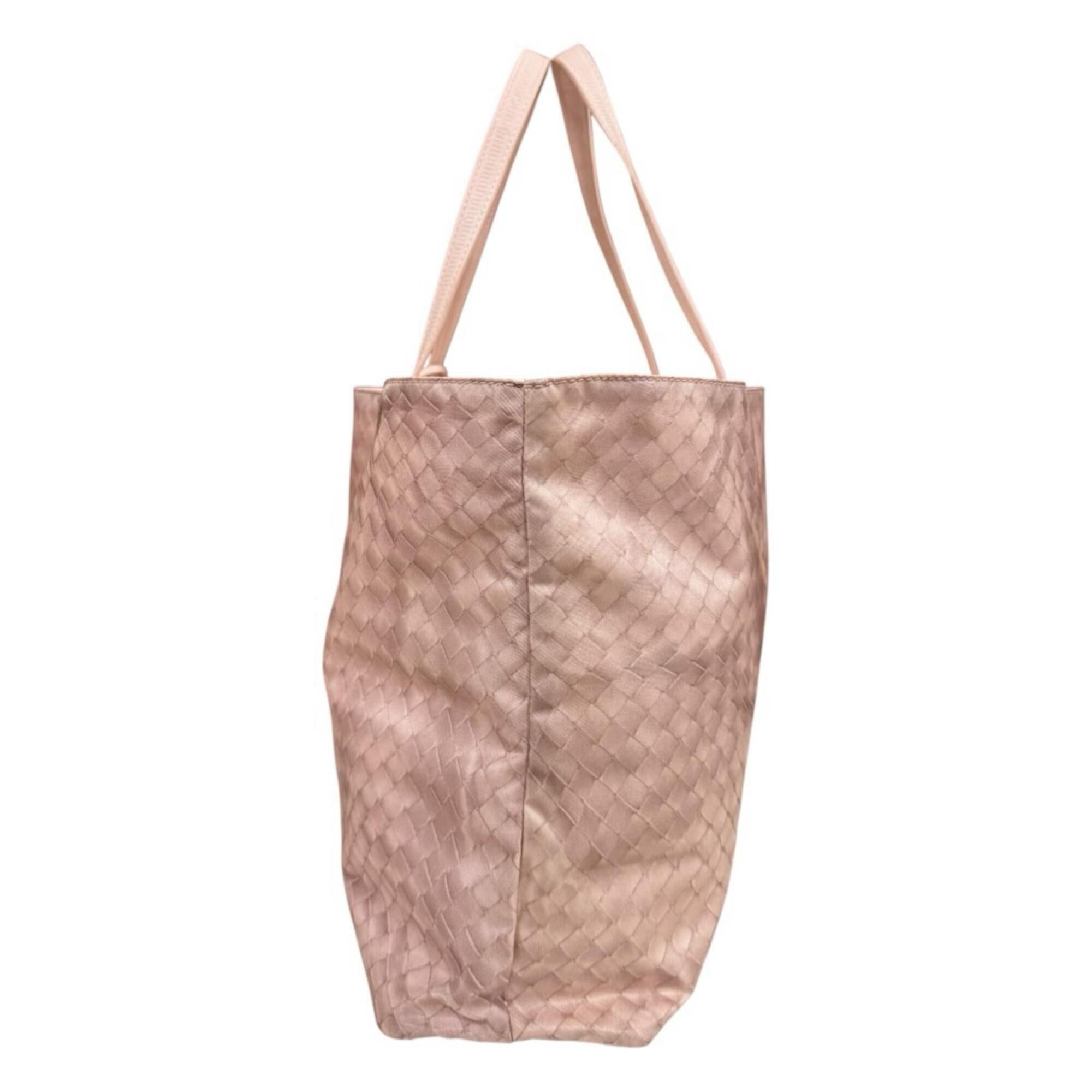 Bottega Veneta Intrecciolusion Pink Nylon Tote Bag (Pre-Owned)