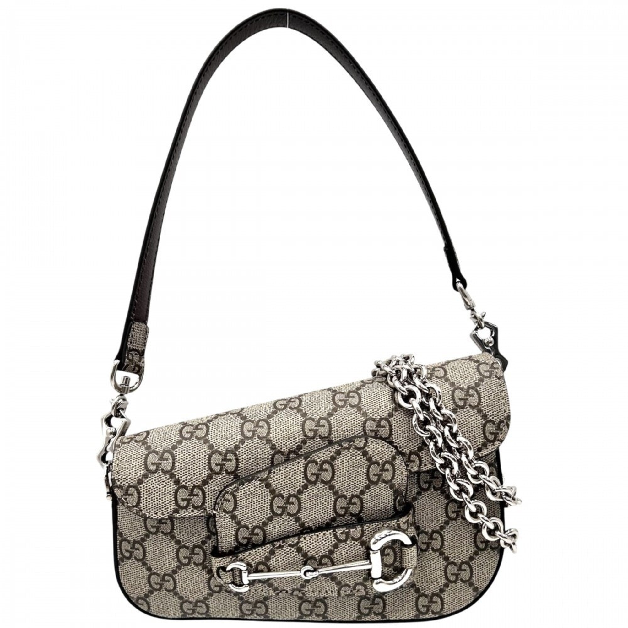 Gucci Beige Gg Supreme Canvas Handbag Shoulder Bag (Pre-Owned)