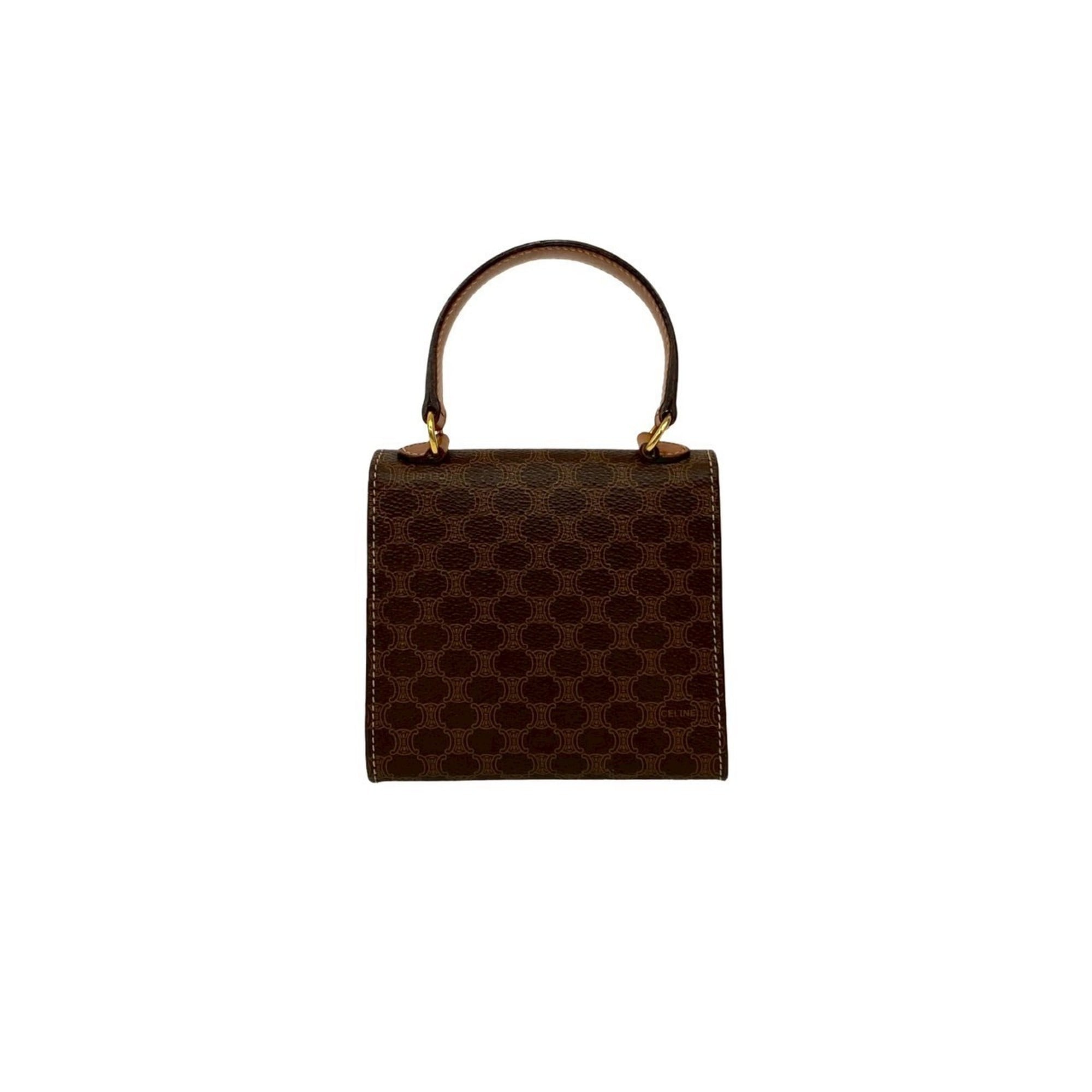 Celine Brown Leather Pvc Handbag Shoulder Bag (Pre-Owned)