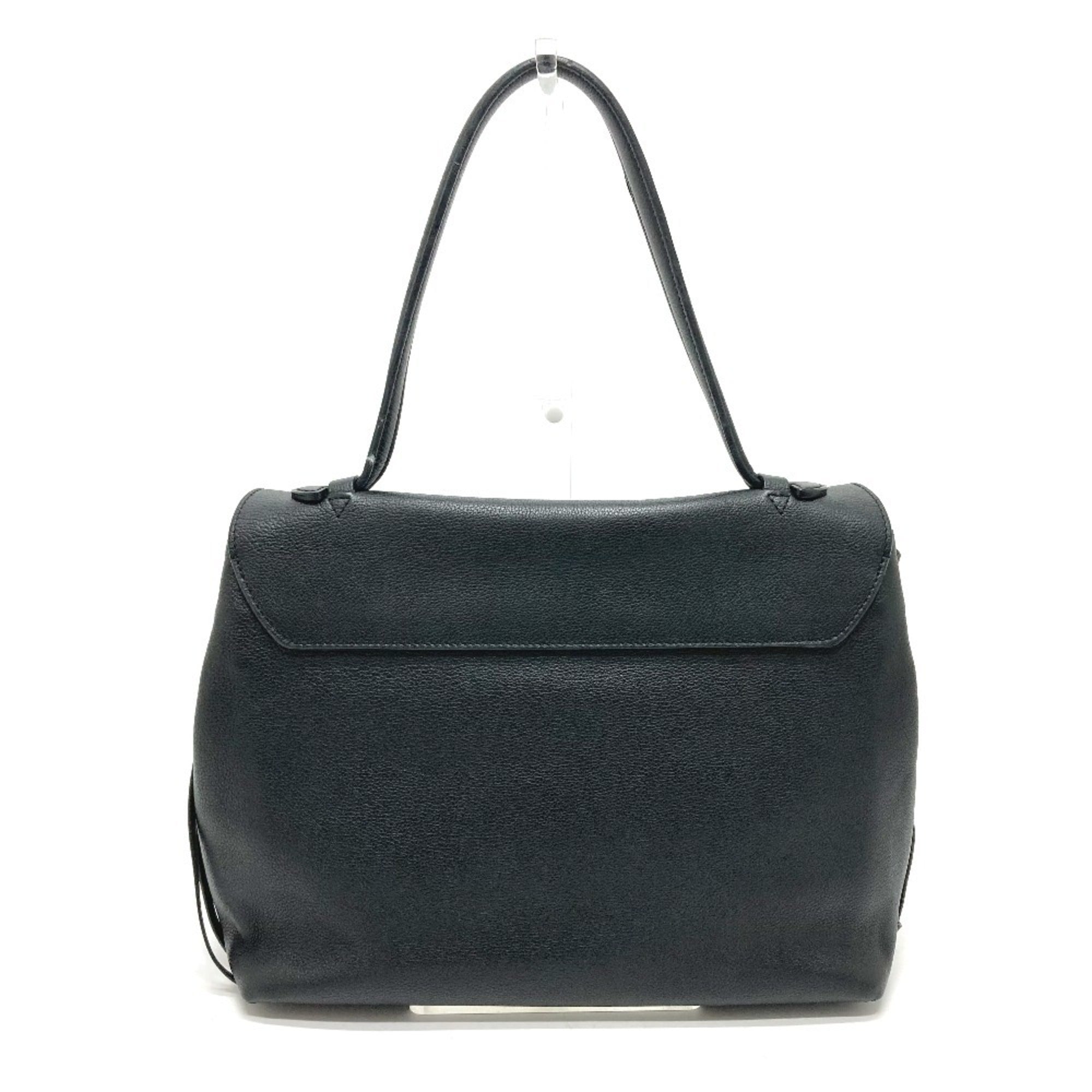 Louis Vuitton Black Leather Handbag Shoulder Bag (Pre-Owned)