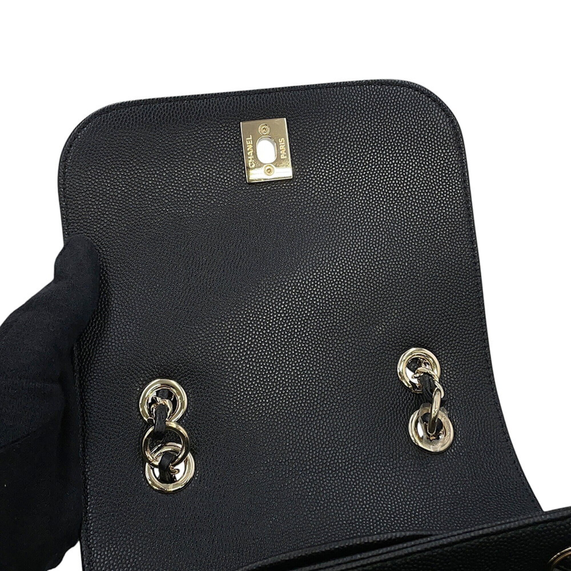 Chanel Black Grained Calfskin Backpack Handbag (Pre-Owned)