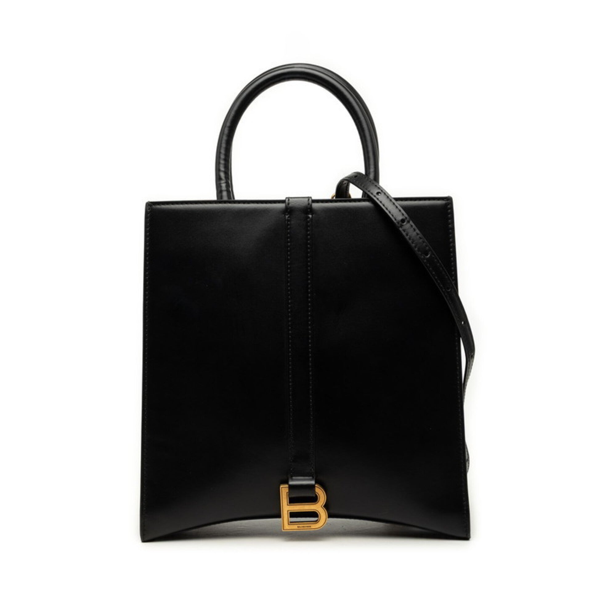 Balenciaga Black Leather Handbag Shoulder Bag (Pre-Owned)