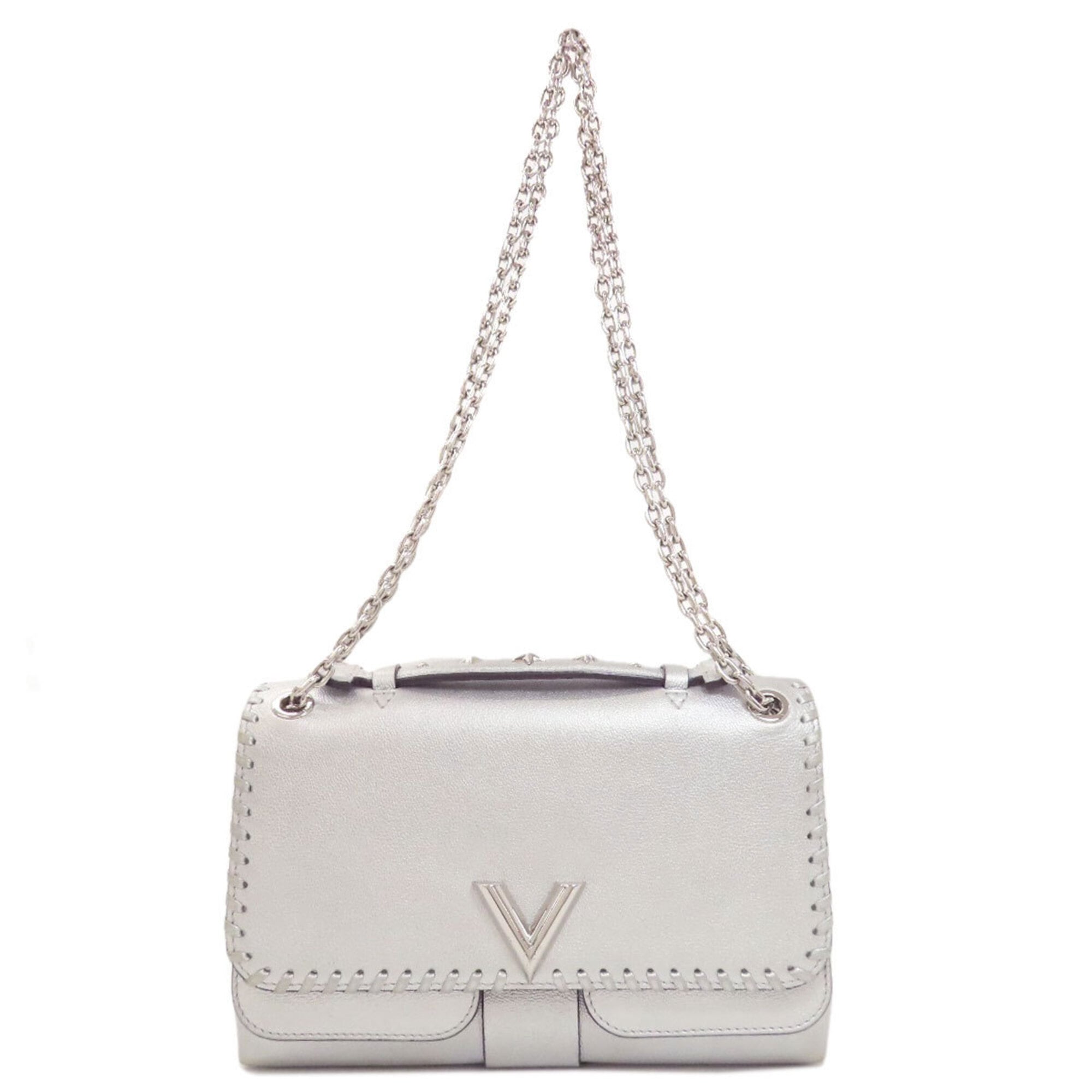 Louis Vuitton Silver Leather Shoulder Bag (Pre-Owned)