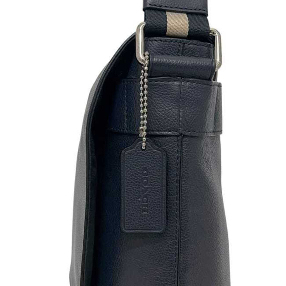 Coach Navy Leather Shoulder Bag (Pre-Owned)