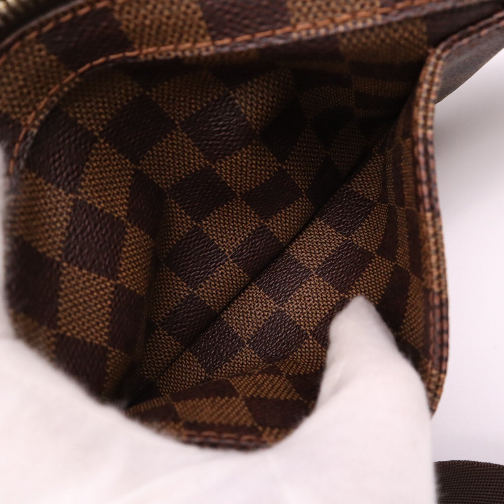 Louis Vuitton Damier Beige Brown Coated Canvas Leather Shoulder Bag (Pre-Owned)