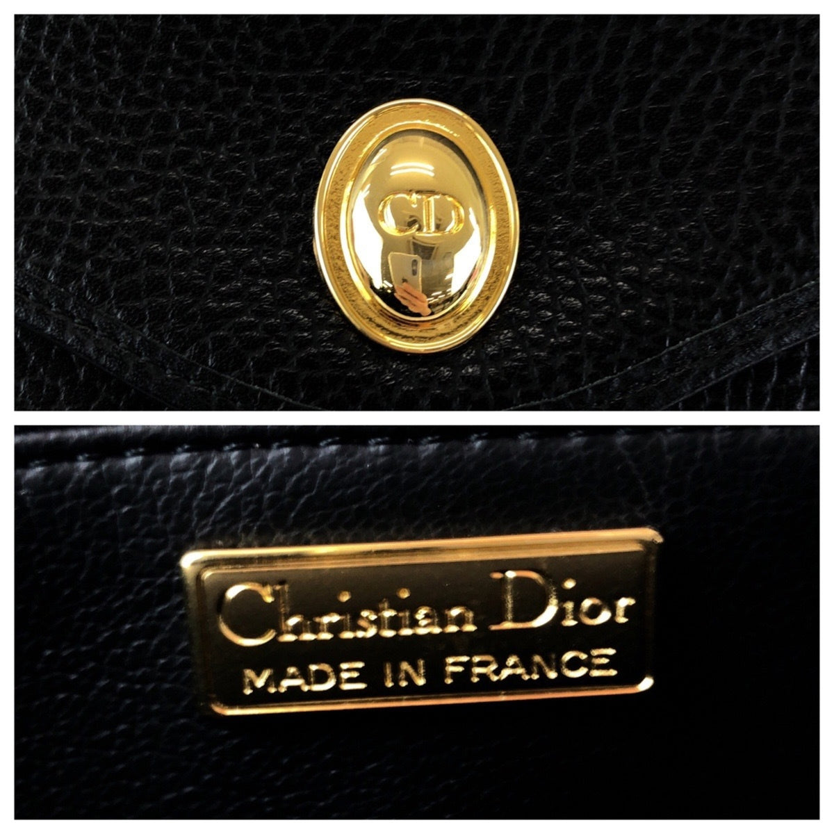 Christian Dior Black Leather Pochette Shoulder Bag (Pre-Owned)