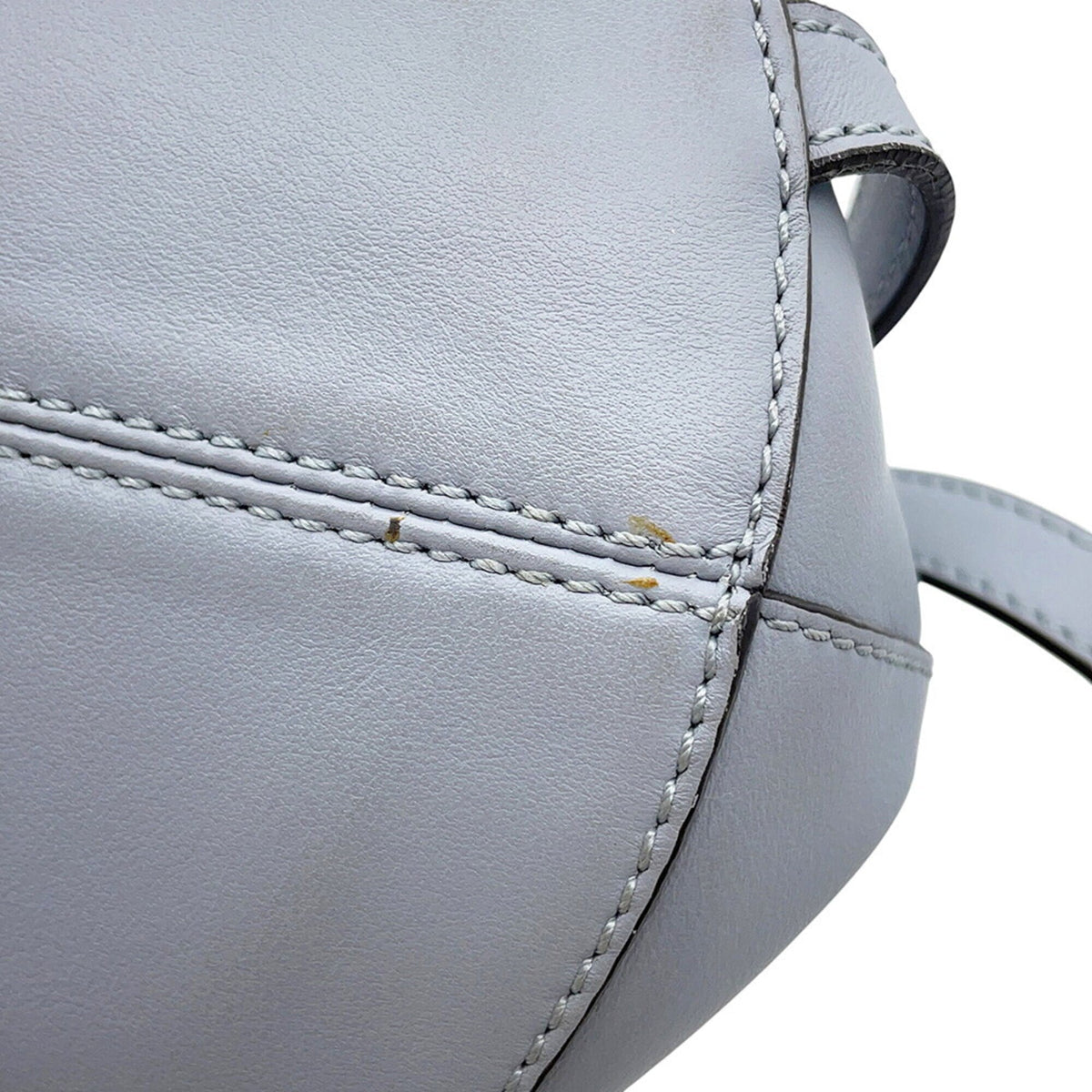 Fendi Blue Gray Leather Handbag Shoulder Bag (Pre-Owned)